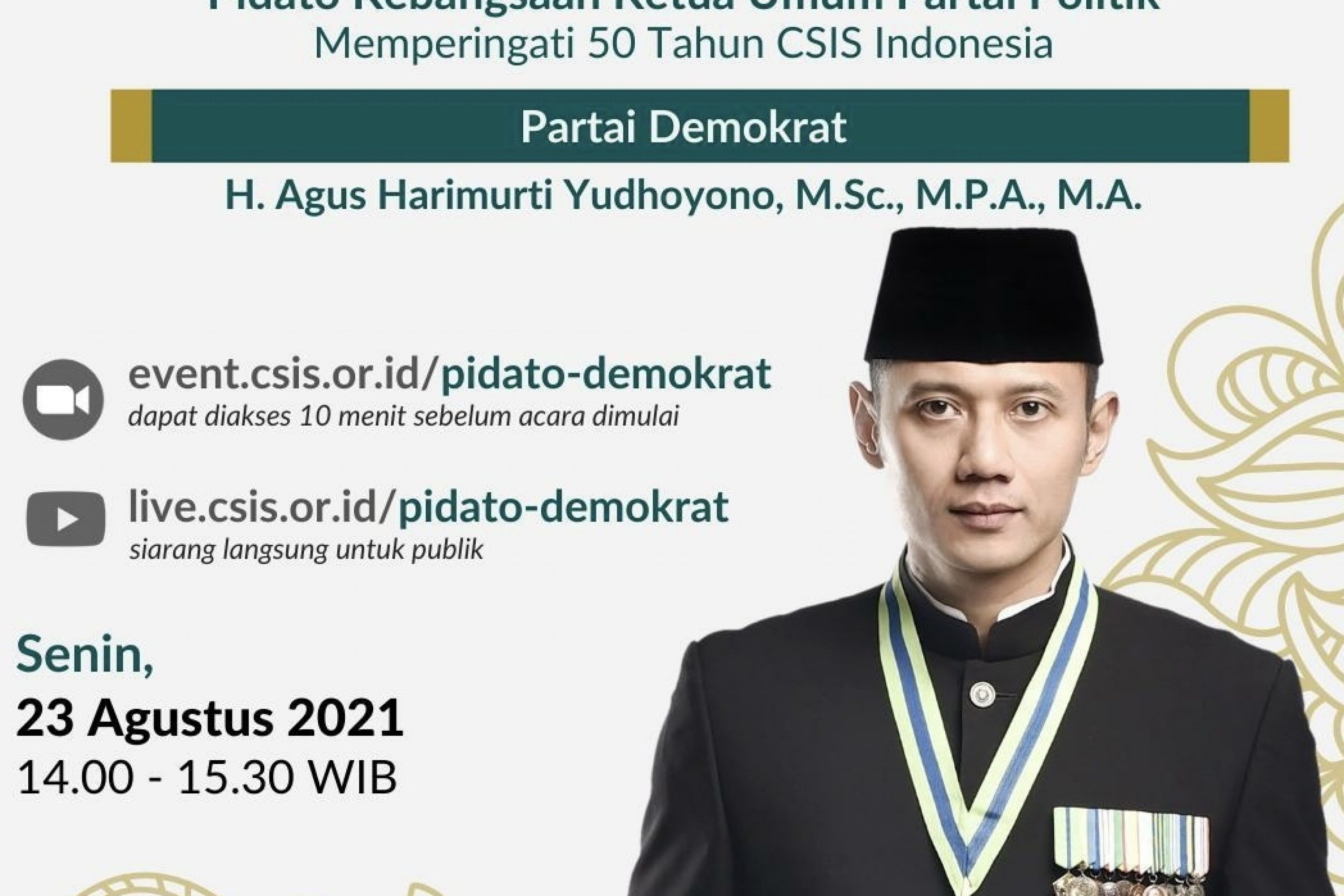 Pidato Kebangsaan Memperingati 50 Tahun CSIS, AHY : Demokrat Ingin Rakyat Selamat, Jangan Anggap Kritik Sebagai Lawan