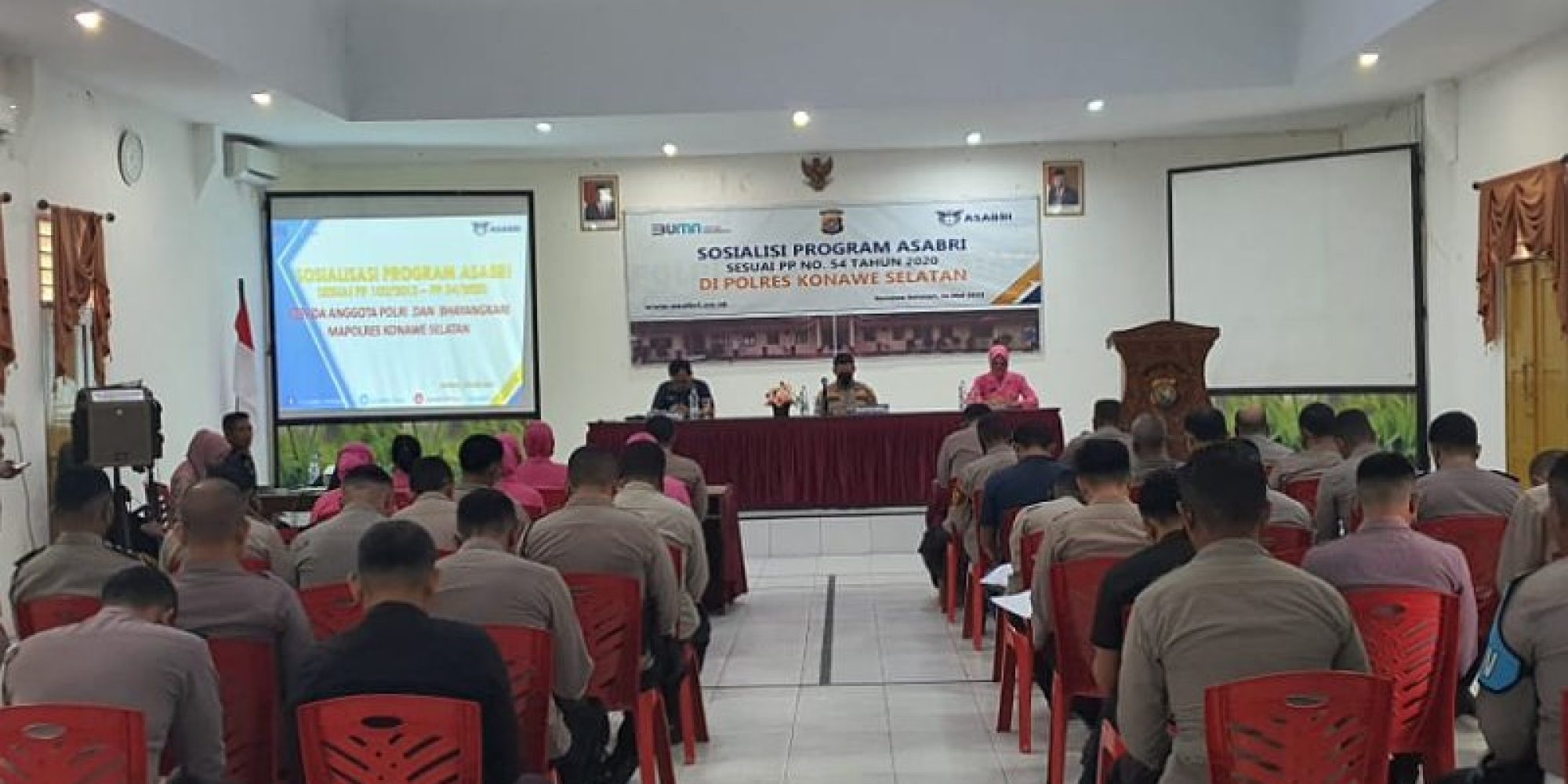 Asabri Sultra Gelar Sosialisasi PP NO 54 tahun 2020 di Polres Konsel