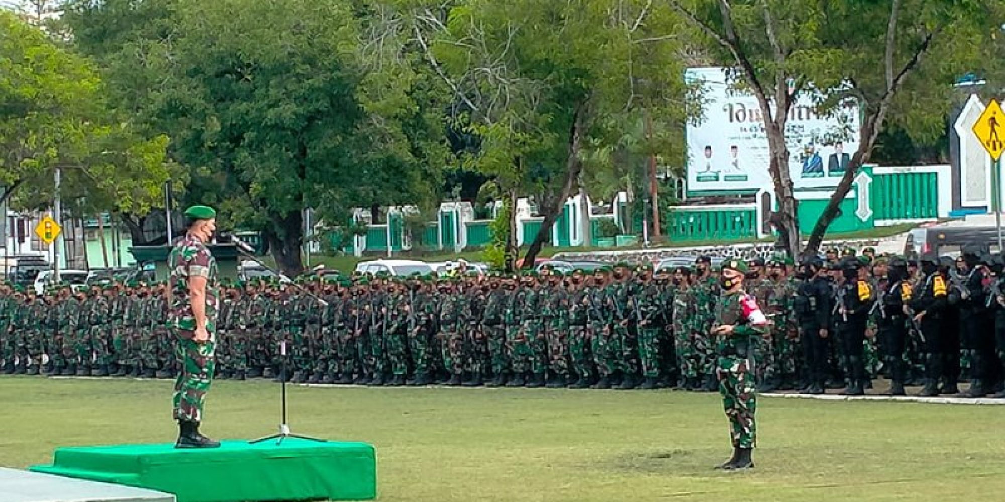 Kepala Staf Korem 143/HO Pimpin Apel Gelar Pasukan dalam rangka Kunjungan Kerja  Presiden RI di Wilayah Provinsi Sultra