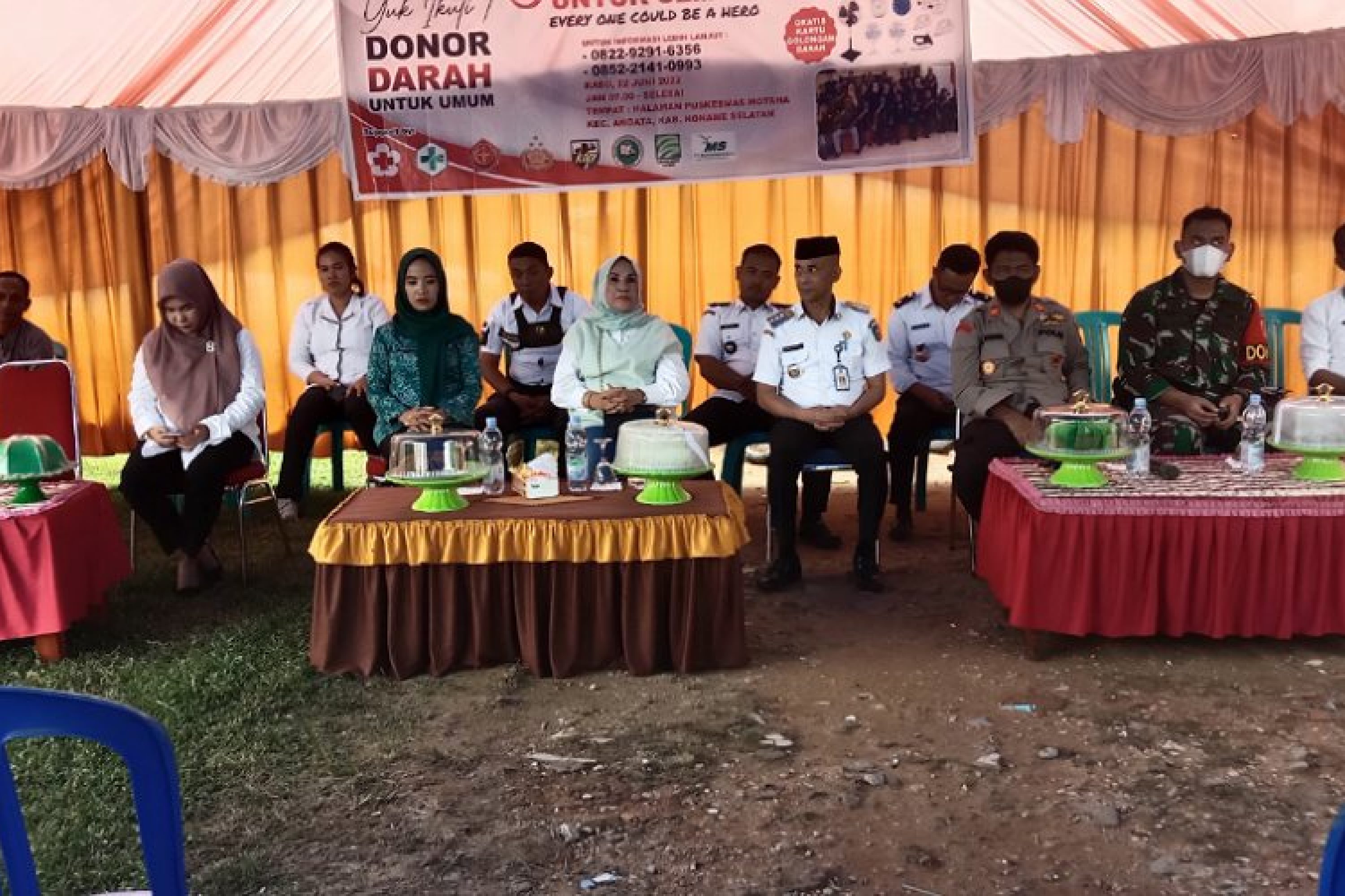 Ketua PMI Konsel HJ. Nurlin Surunuddin,SH Hadiri Kegiatan Donor Darah di Kec. Angata