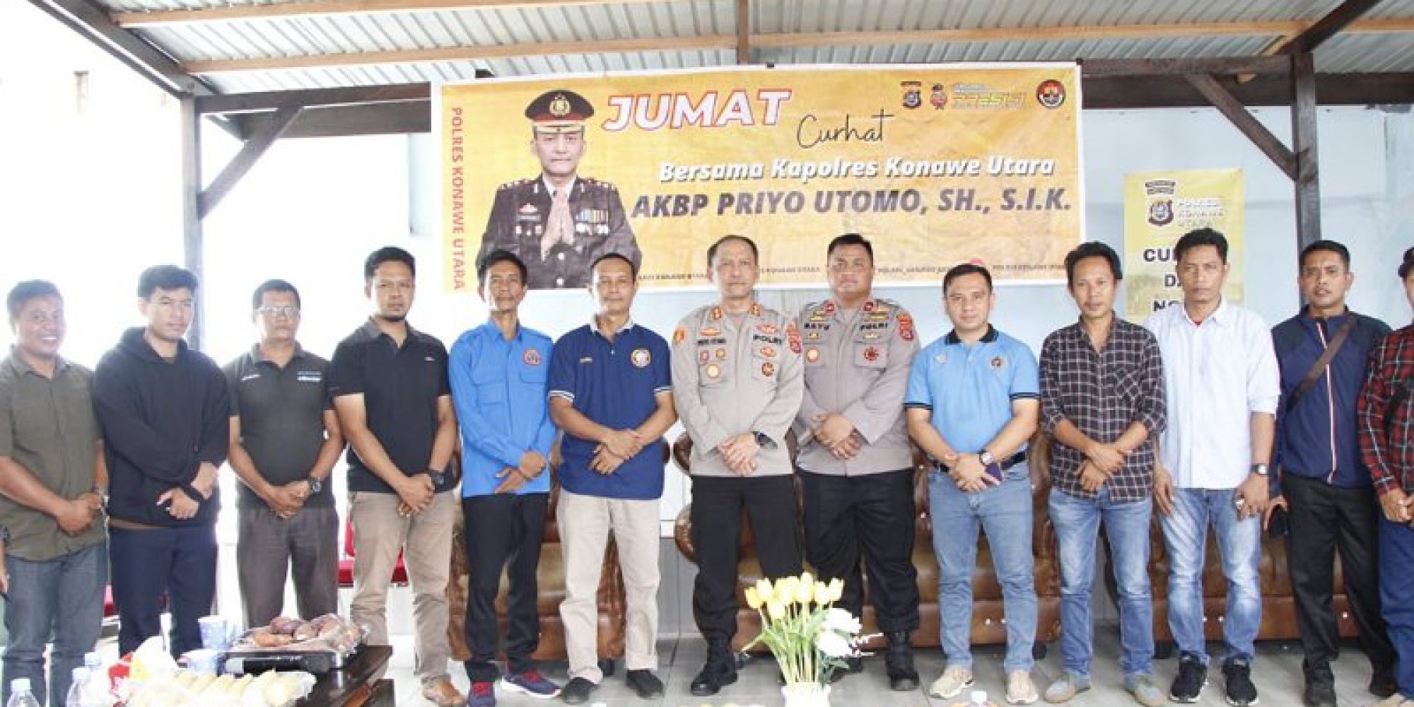 Gelar Jumat Curhat, Kapolres Konut Ngopi bareng Bersama Pulahan Media Dan Organisasi Wartawan