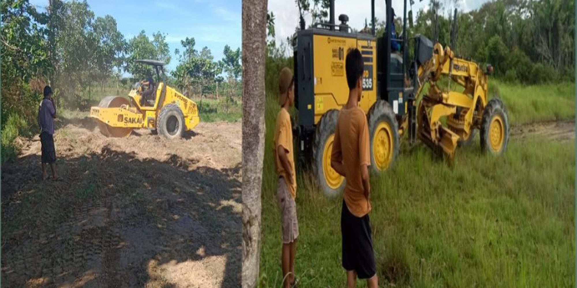 PT. MS Bantu Dua Alat Berat Untuk Penggusuran Lapangan Sepakbola di Konsel