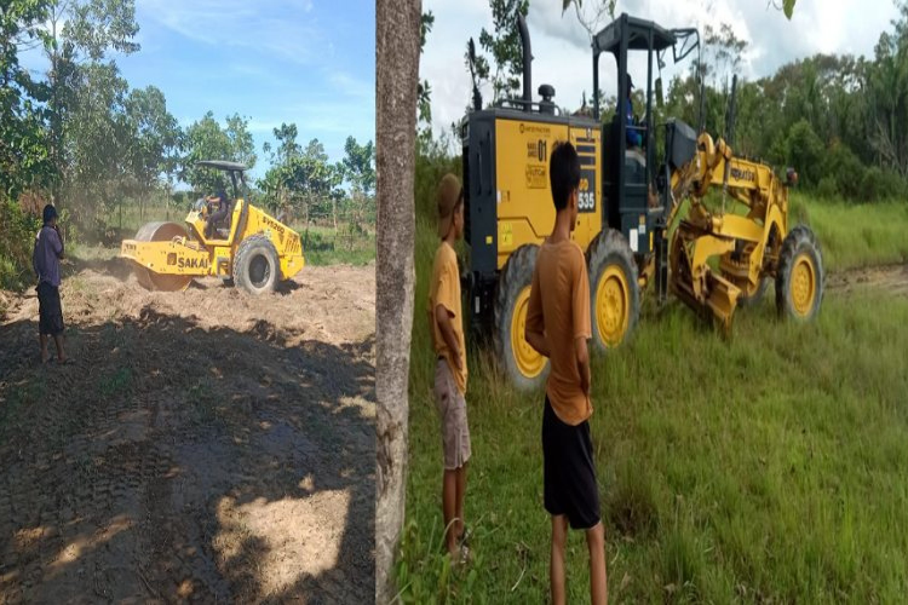 PT. MS Bantu Dua Alat Berat Untuk Penggusuran Lapangan Sepakbola di Konsel
