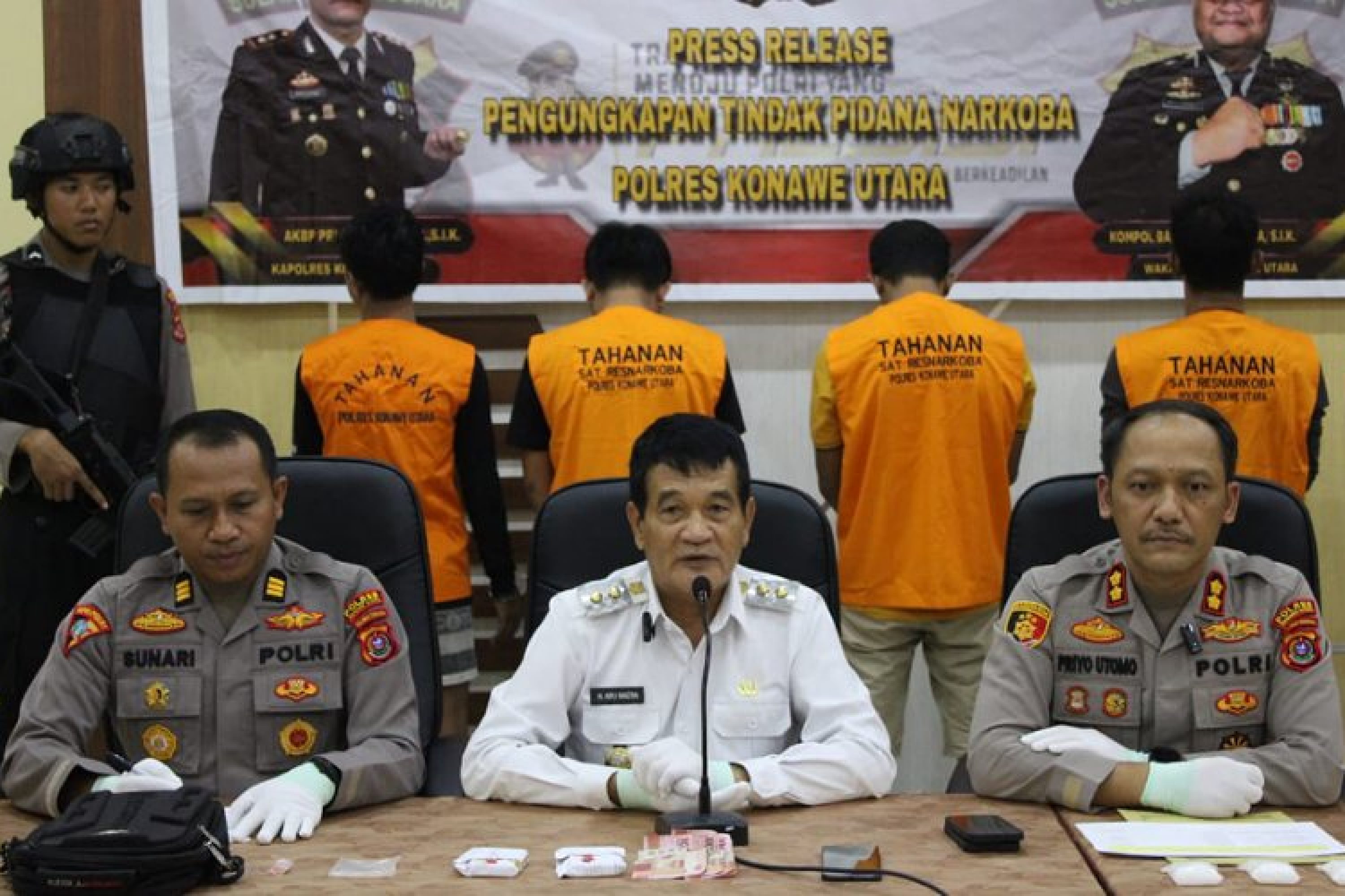 Empat Pengedar Sabu Berhasil di Tangkap Polres Konut Periode Januari Hingga Awal Maret 2023