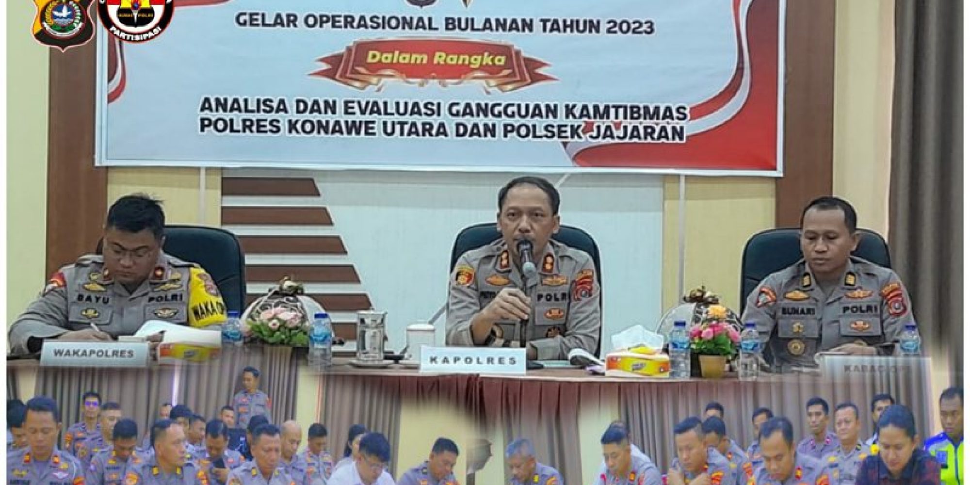 Analisa dan Evaluasi Kamtibmas, Polres Konut dan Polsek Jajaran Gelar Operasional Bulanan 2023