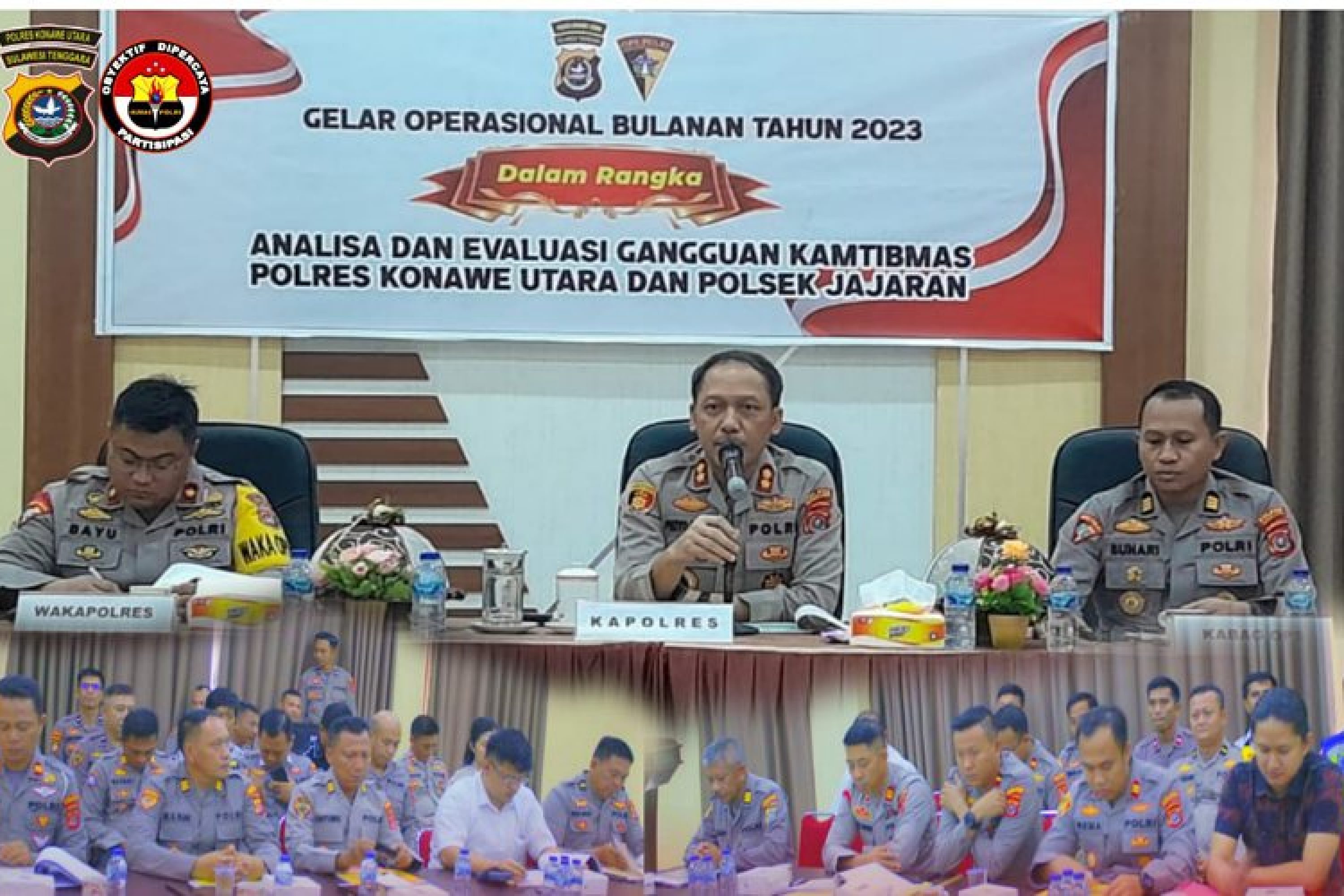 Analisa dan Evaluasi Kamtibmas, Polres Konut dan Polsek Jajaran Gelar Operasional Bulanan 2023