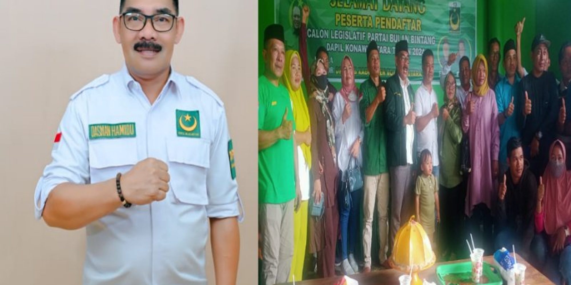 Puluhan Masyarakat antusias menemani Dasman Hamidu Setor Formulir Pendaftaran Caleg PBB Konut