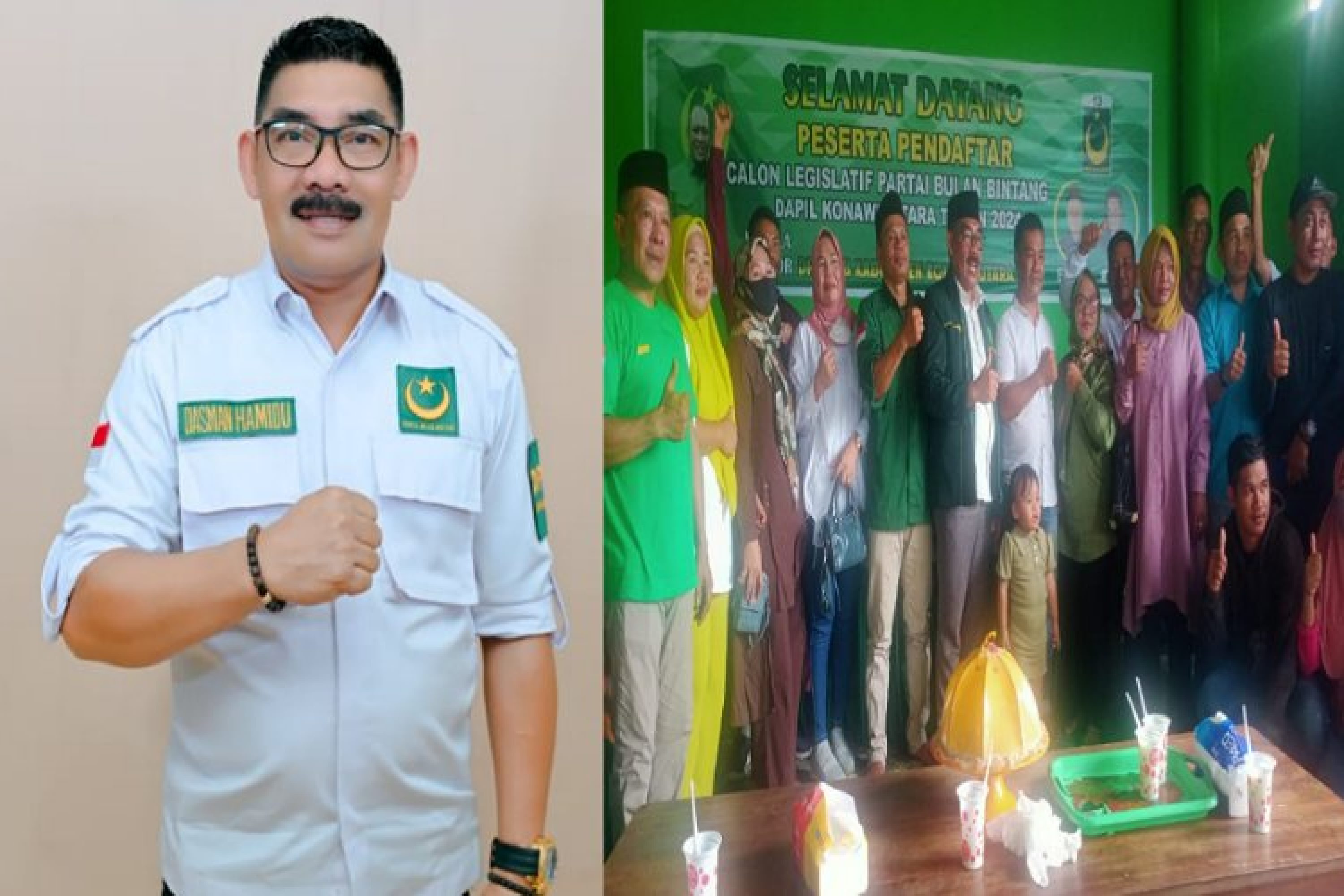 Puluhan Masyarakat antusias menemani Dasman Hamidu Setor Formulir Pendaftaran Caleg PBB Konut