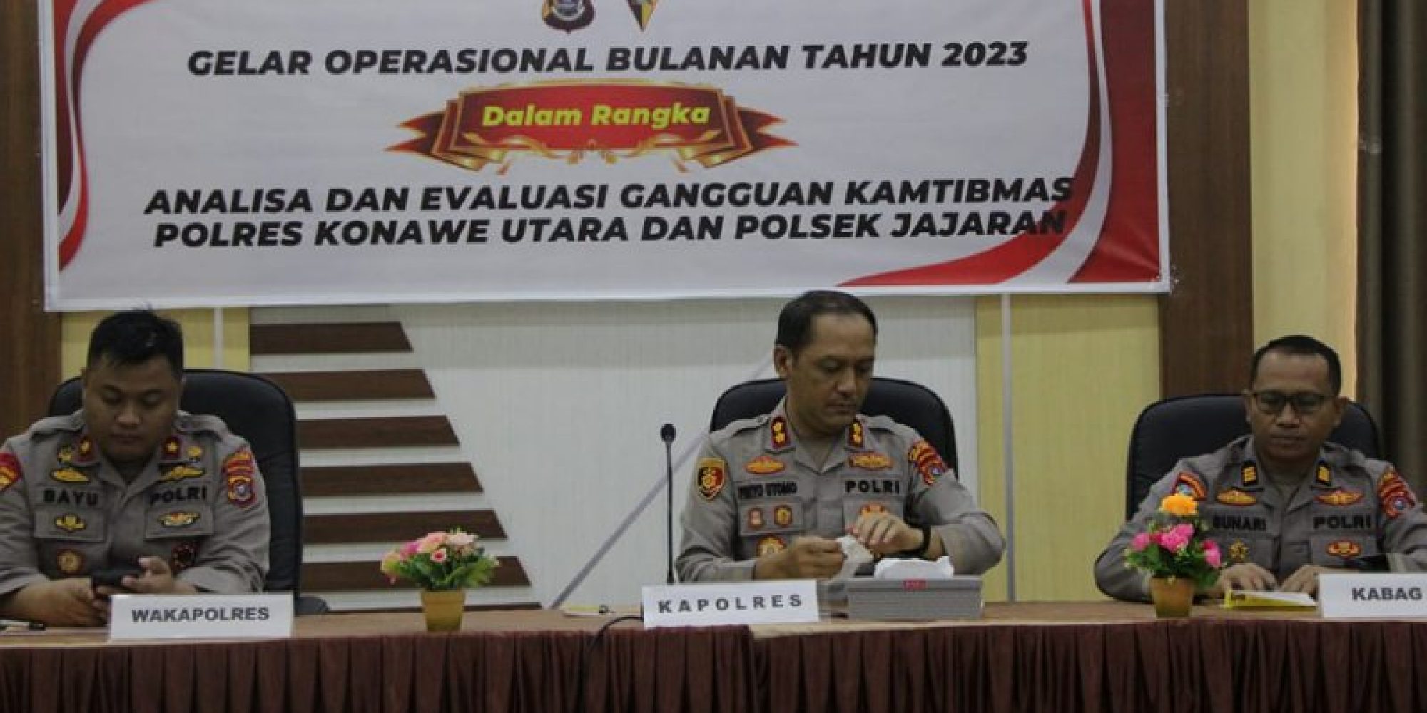 Polres Konut dan Polsek Jajaran, Gelar GO Bulanan Dalam Rangka Anev Tahun 2023