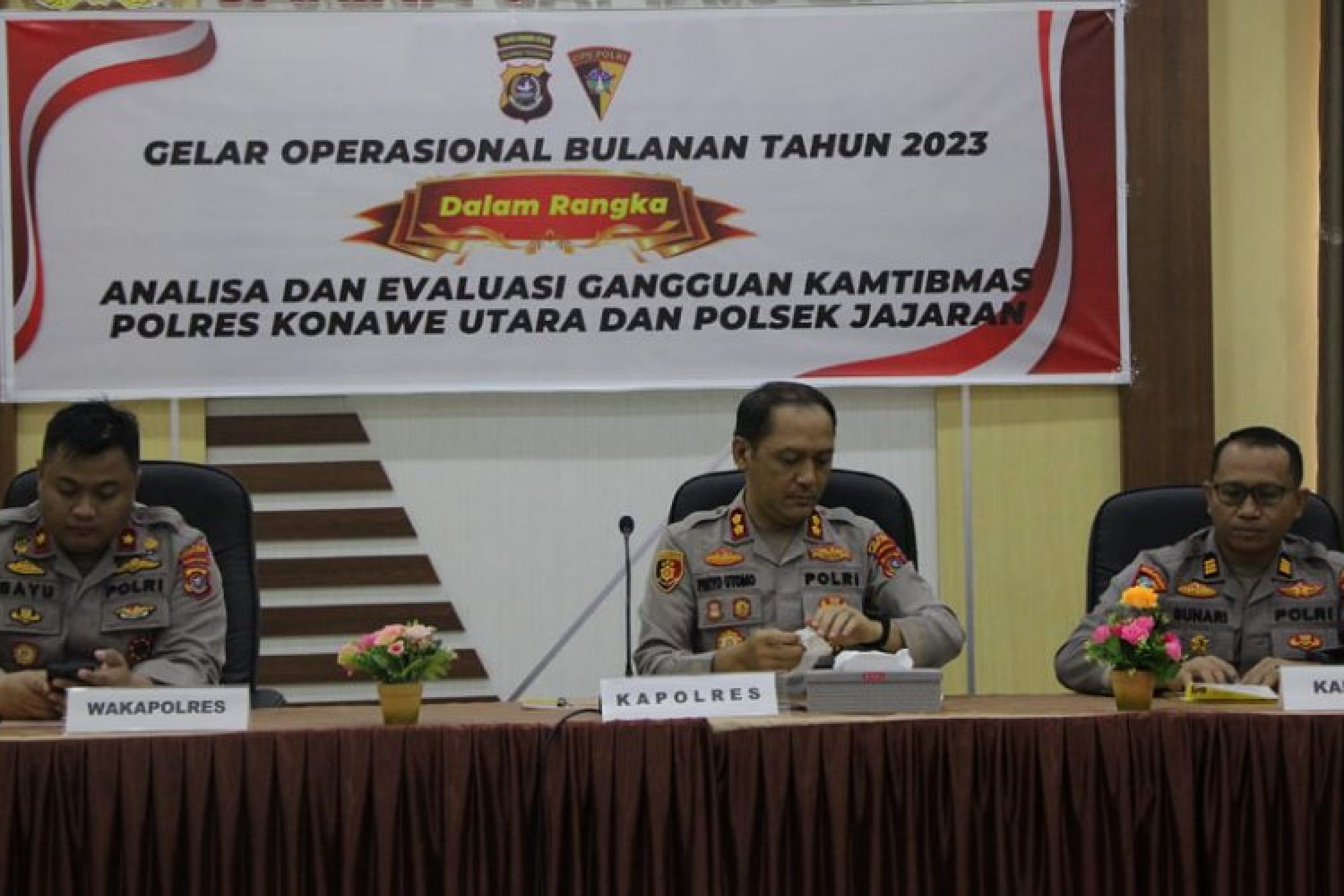 Polres Konut dan Polsek Jajaran, Gelar GO Bulanan Dalam Rangka Anev Tahun 2023
