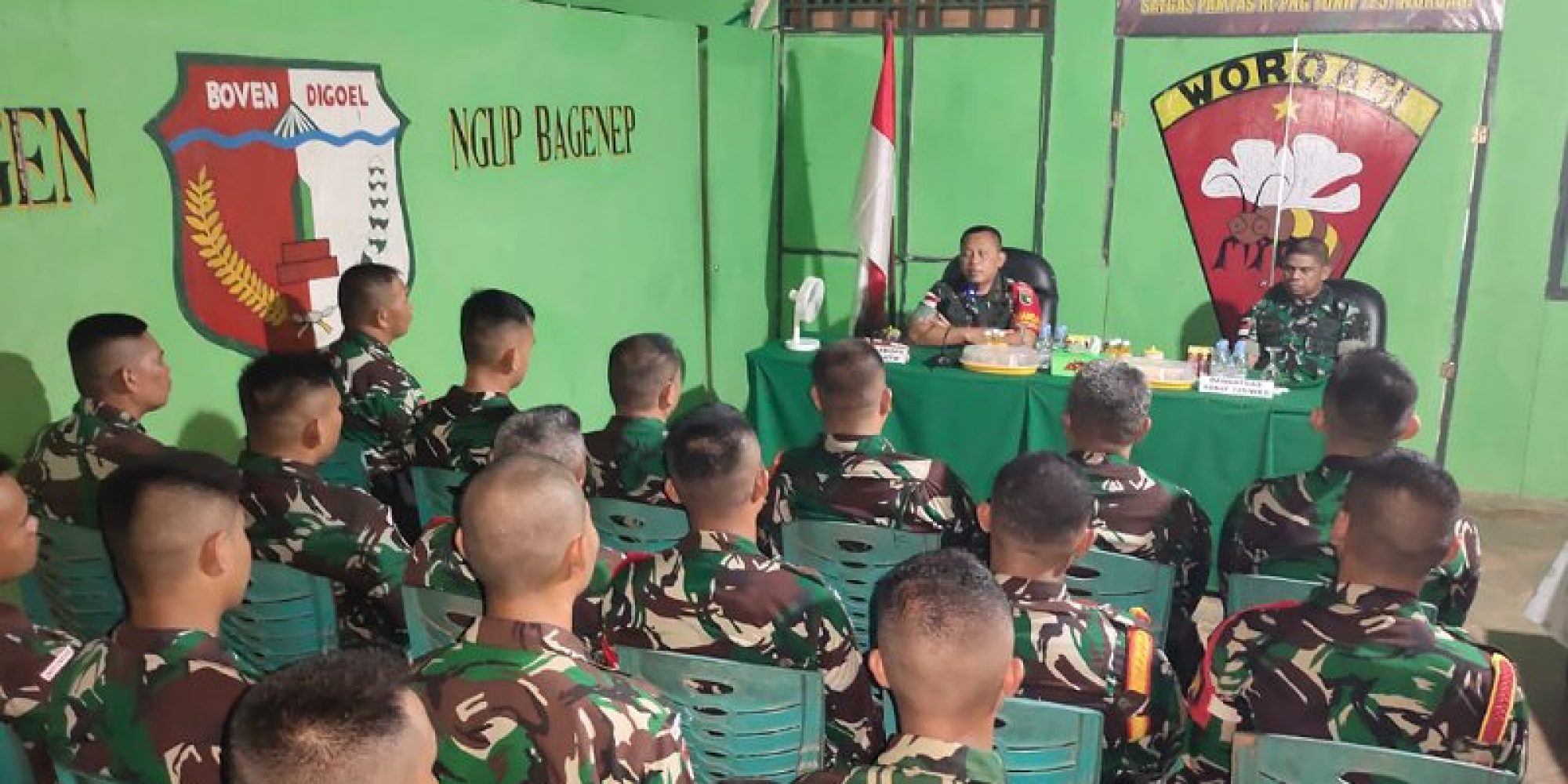 Kunjungi Satgas Yonif 725/Woroagi, Ini Pesan Dankolakops Korem 174/Anim Ti Waninggap