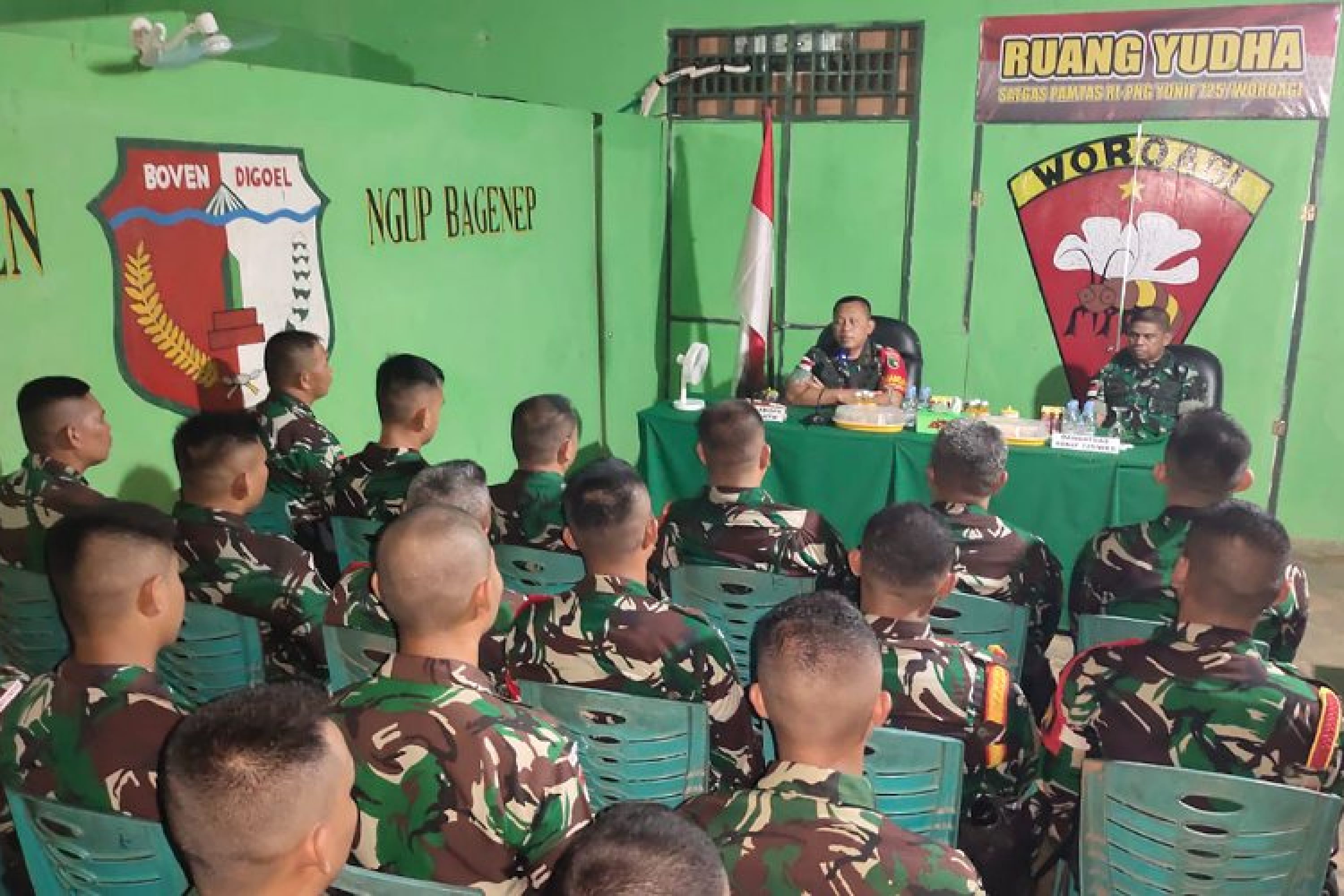 Kunjungi Satgas Yonif 725/Woroagi, Ini Pesan Dankolakops Korem 174/Anim Ti Waninggap
