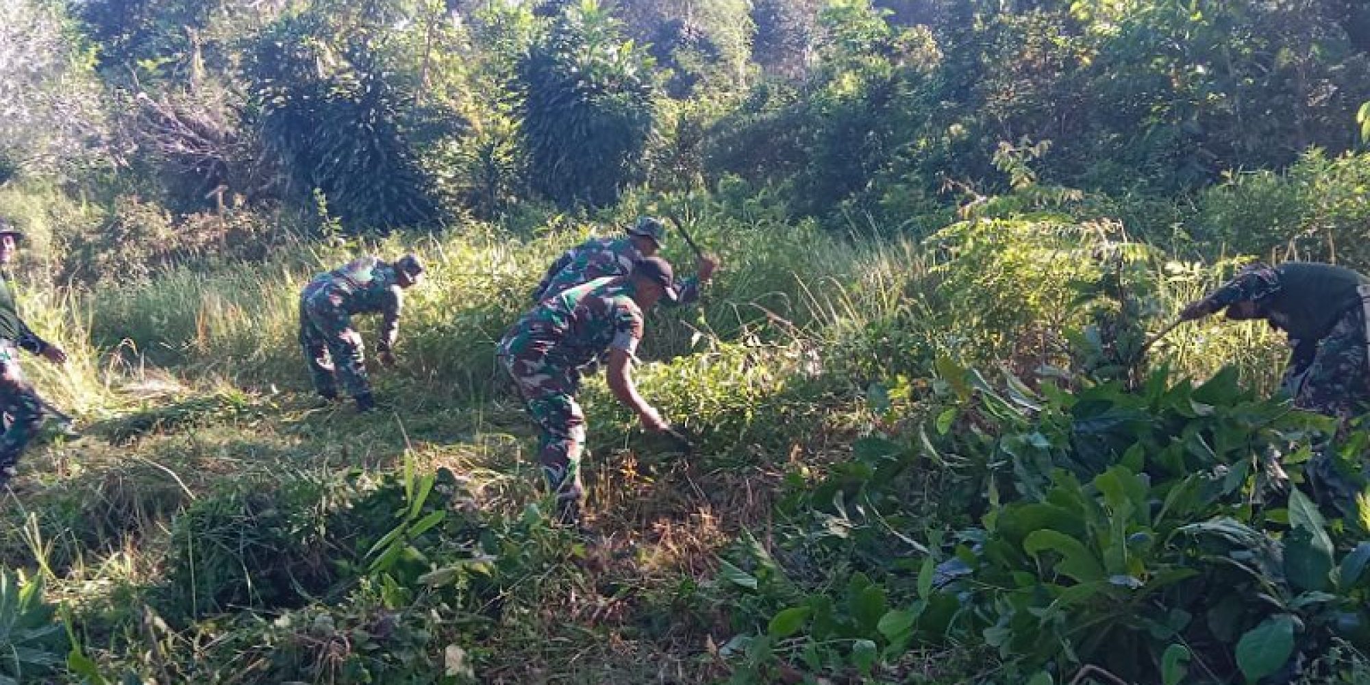Jelang Hut Kodam XIV/Hasanuddin Kodim 1416/Muna Gelar Baksos Bersihkan Taman Makam Pahlawan Watopute