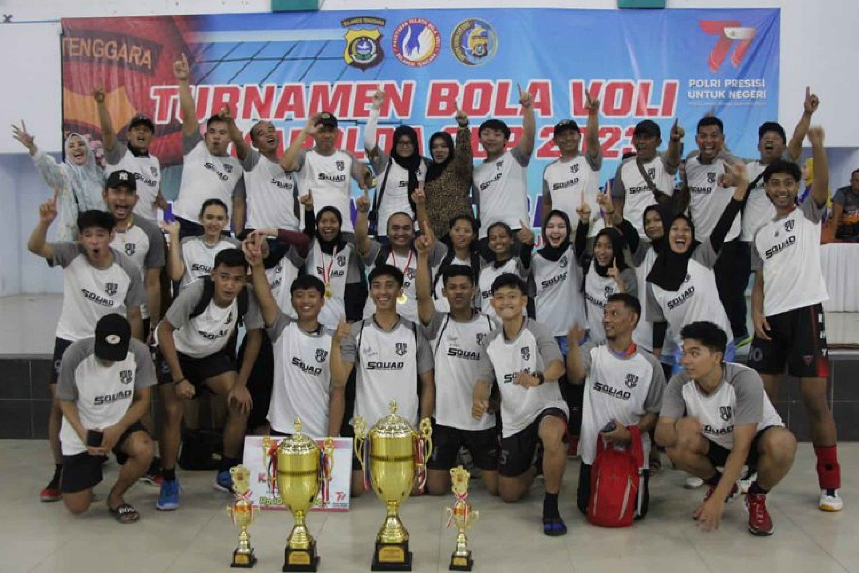 Tim Polres Konut Berhasil Menjadi Juara I Dalam Laga Final Turnamen Bola Voli Putra Kapolda Sultra Cup 2023