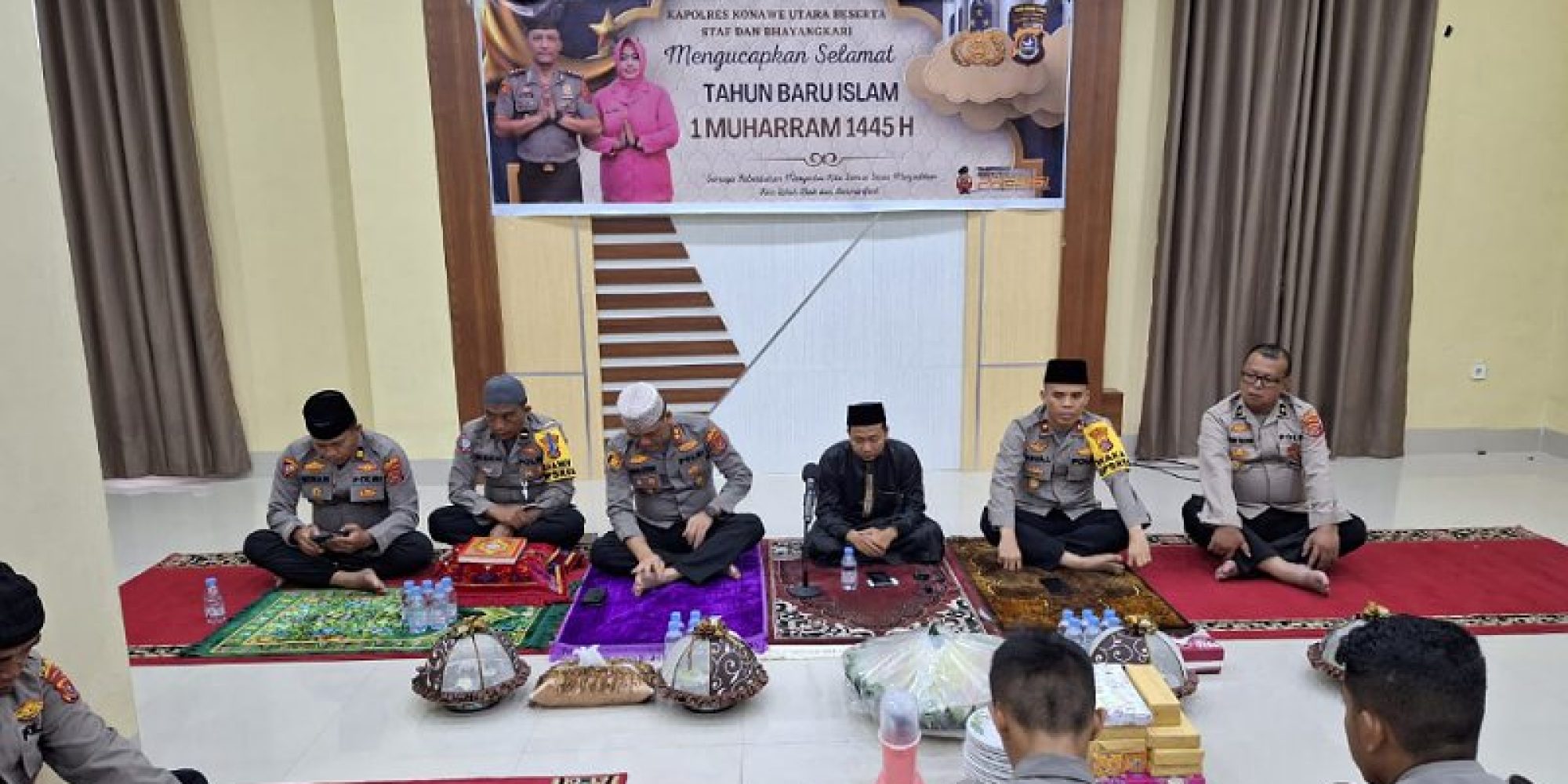 Kapolres Konut, Pimpin Dzikir dan Doa Bersama Sambut Tahun Baru Islam 1Muharam 1445 H 2023 M