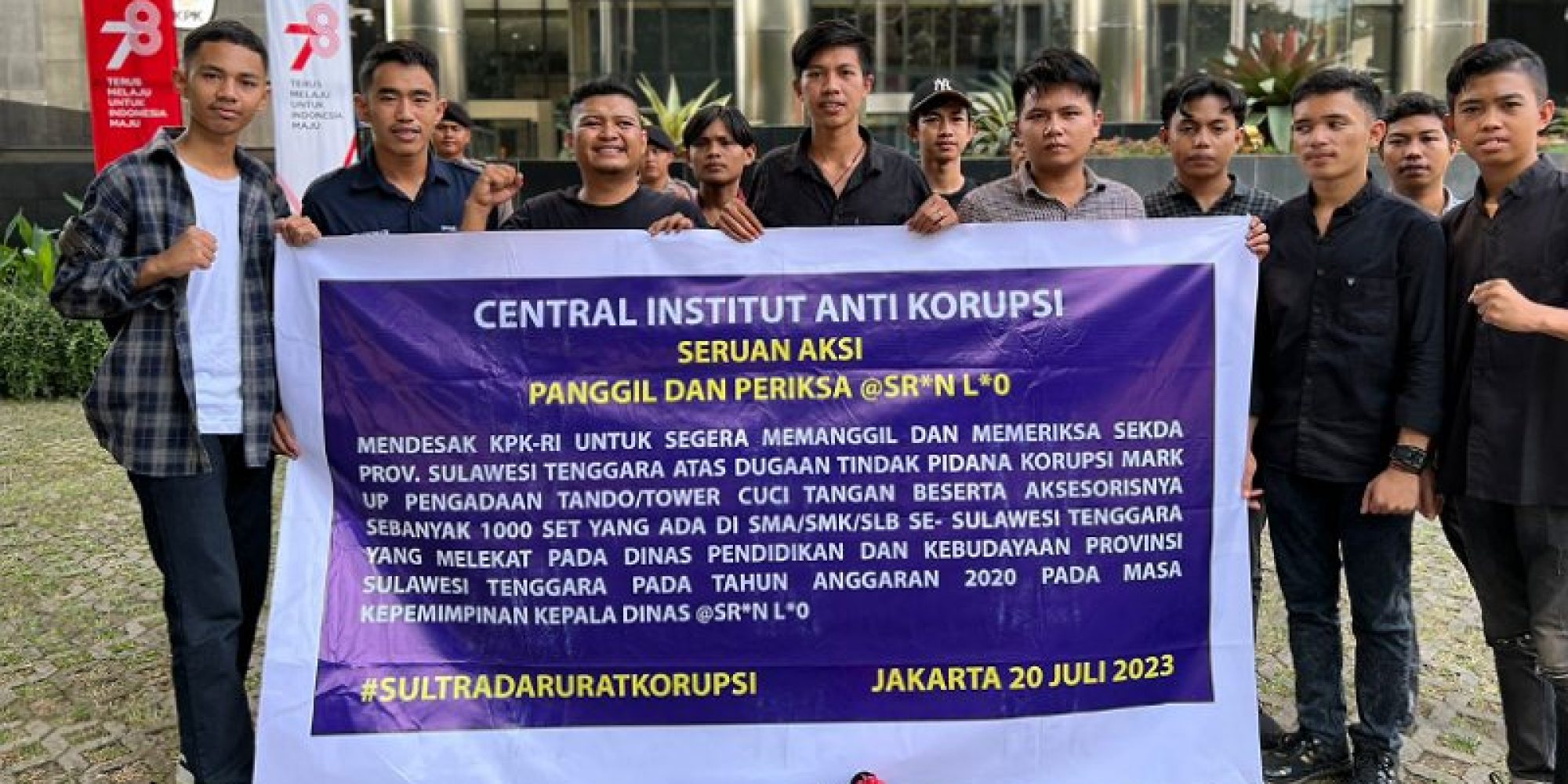 CIA Korupsi Desak KPK RI Periksa Sekda Prov Sultra