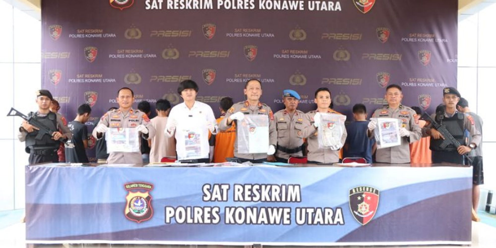 Polres Konut Press Release Kasus Tindak Pidana Umum, Priyo Utomo Beberkan Peran Dan Modus  Para Tersangka