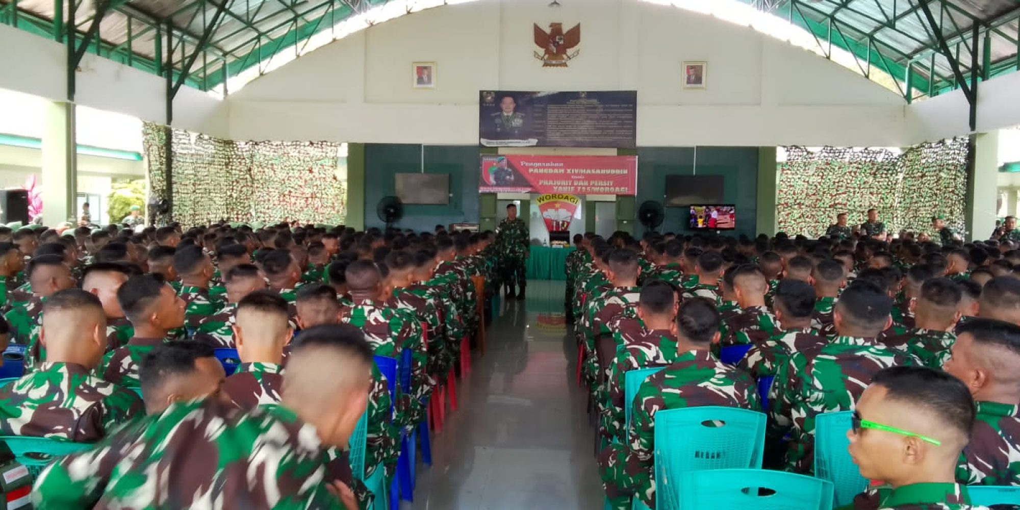 Penerimaan Satgas Pamtas Yonif 725/Waroagi, Pangdam XIV/Hsn Apresiasi Atas Keberhasilan dan Segera Adaptasi Tugas Pengamanan Pemilu