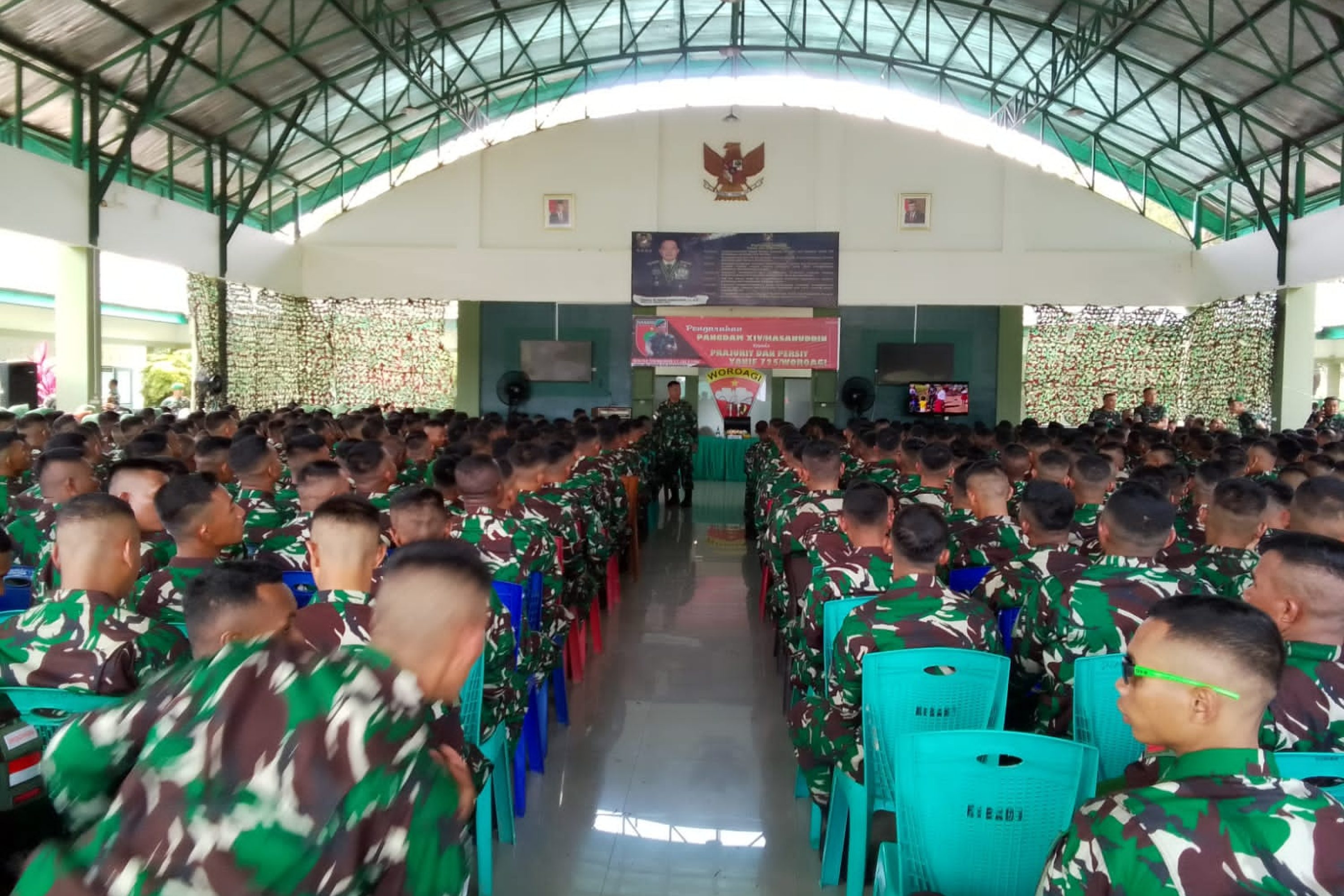 Penerimaan Satgas Pamtas Yonif 725/Waroagi, Pangdam XIV/Hsn Apresiasi Atas Keberhasilan dan Segera Adaptasi Tugas Pengamanan Pemilu