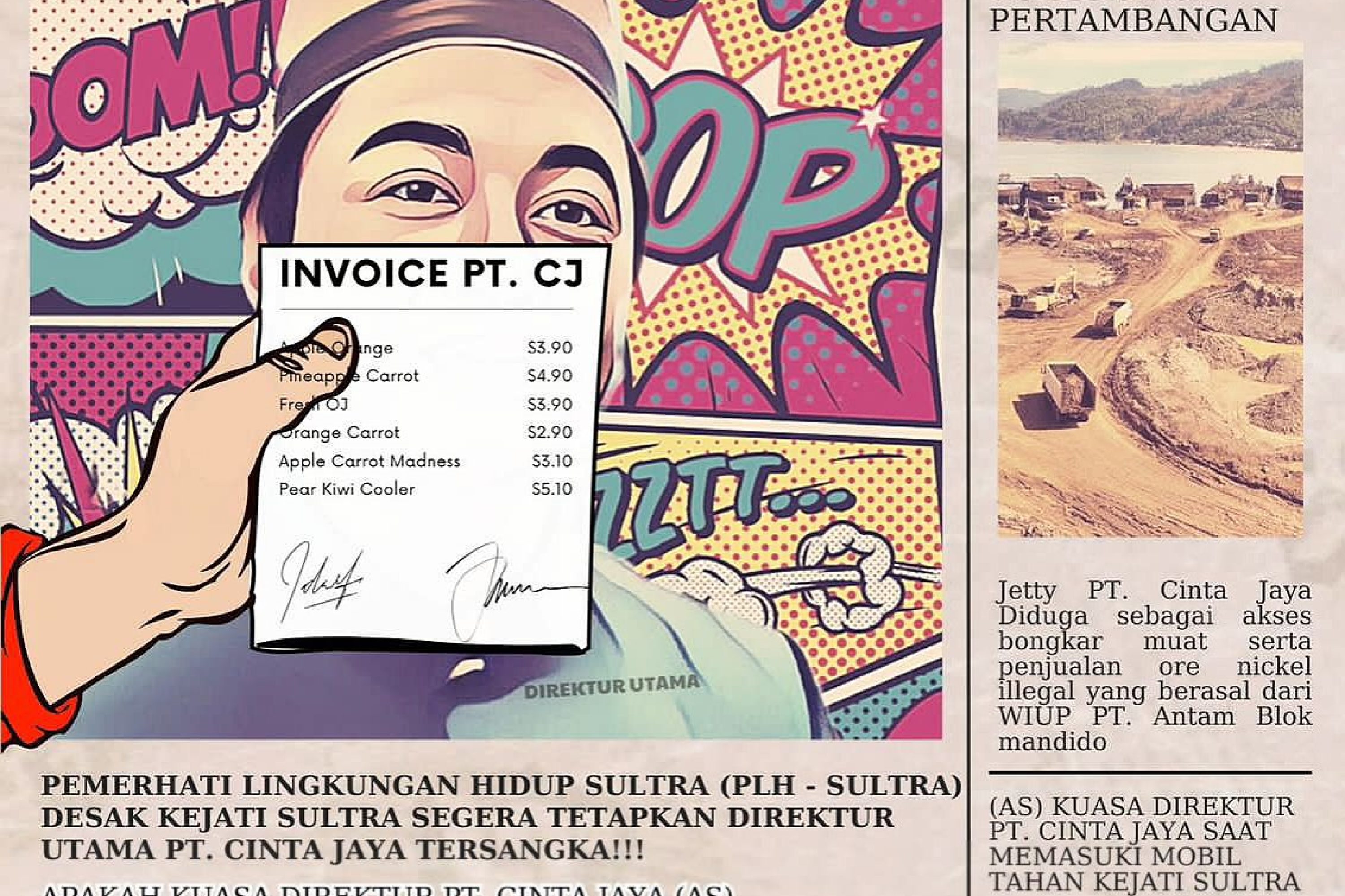 Dirut PT. Cinta Jaya Tak Kunjung Di Tetapkan Tersangka, Kejati Sultra Di Nilai Setengah Hati