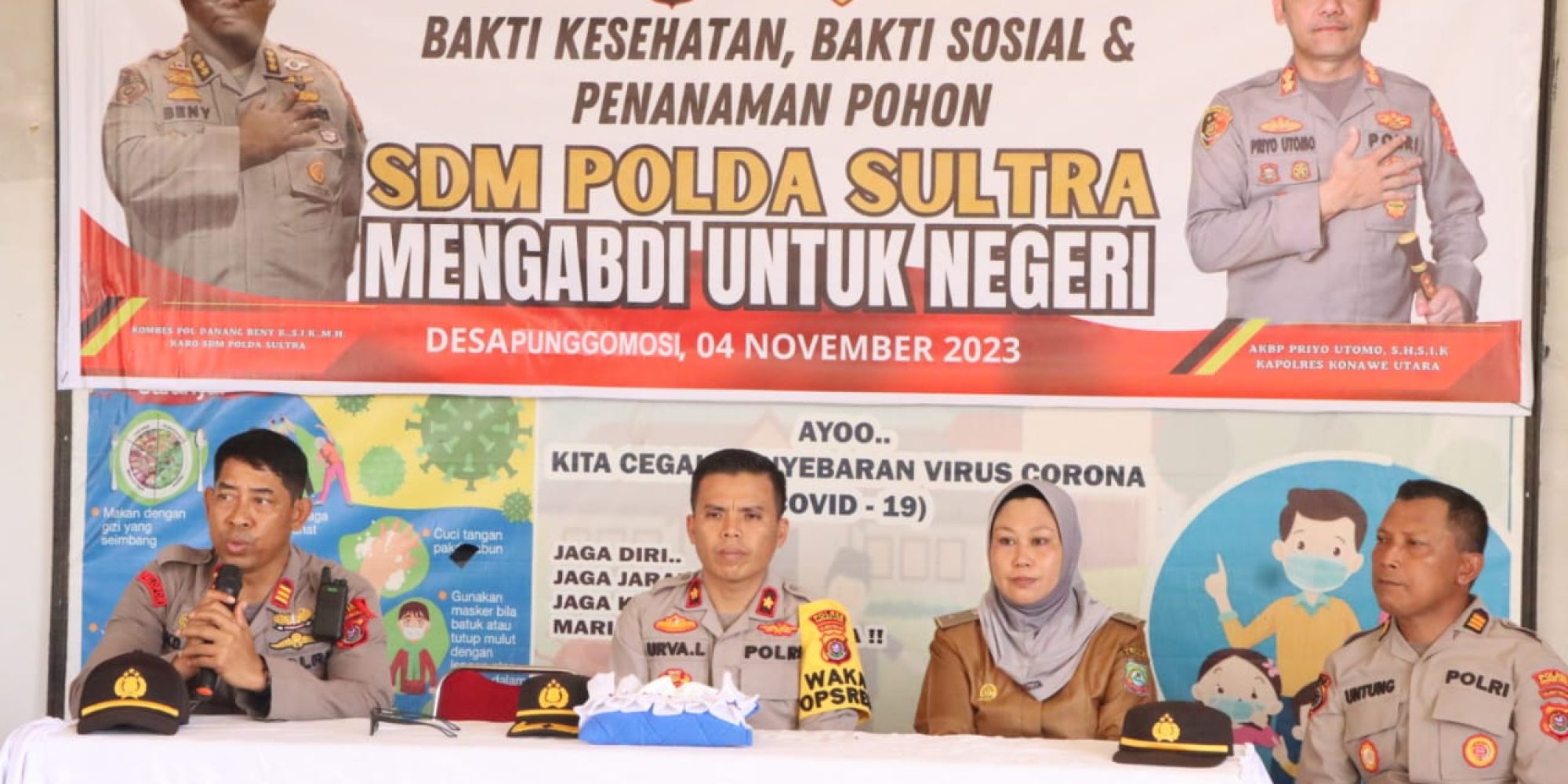 Polres Konawe Utara Bersama Polsek dan Jajaran Melaksanakan Giat Bakti Sosial Di Kecamatan Asera
