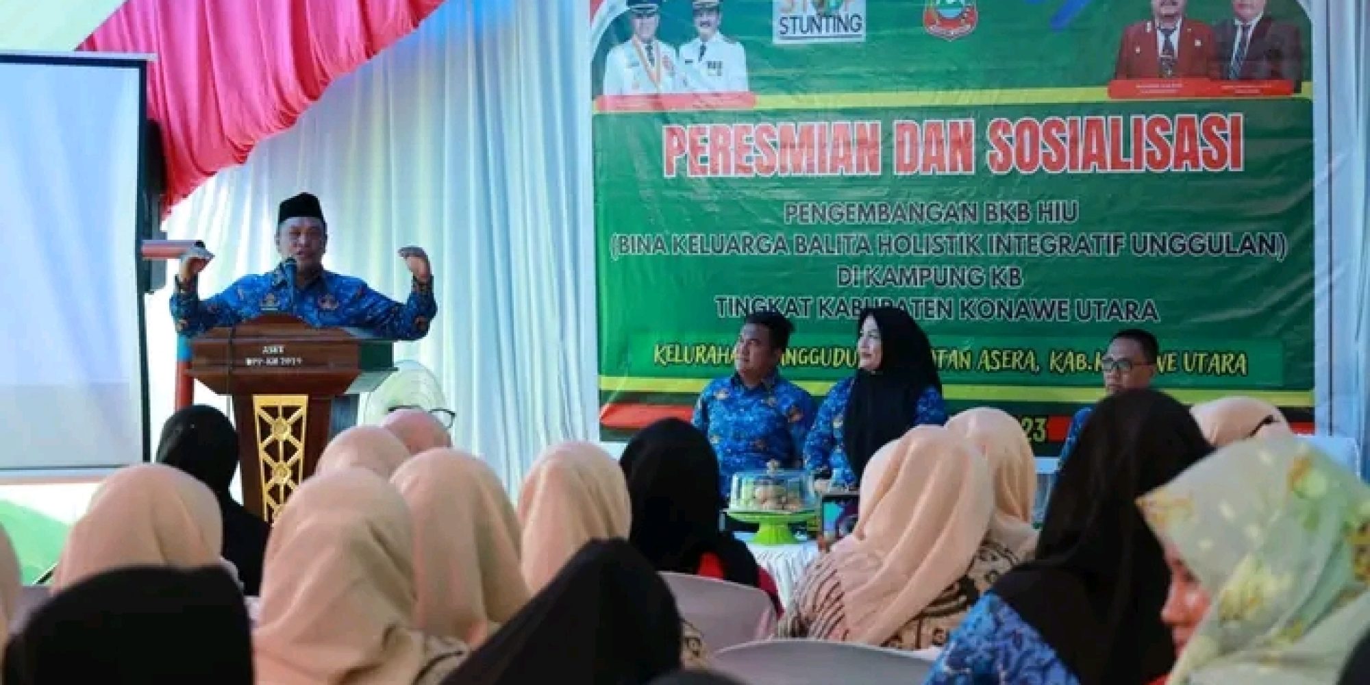 Bupati Konut, Ruksamin Resmikan Kelompok BKB HIU Dan Membuka Sosialiasi KB Di Kelurahan Wanggudu