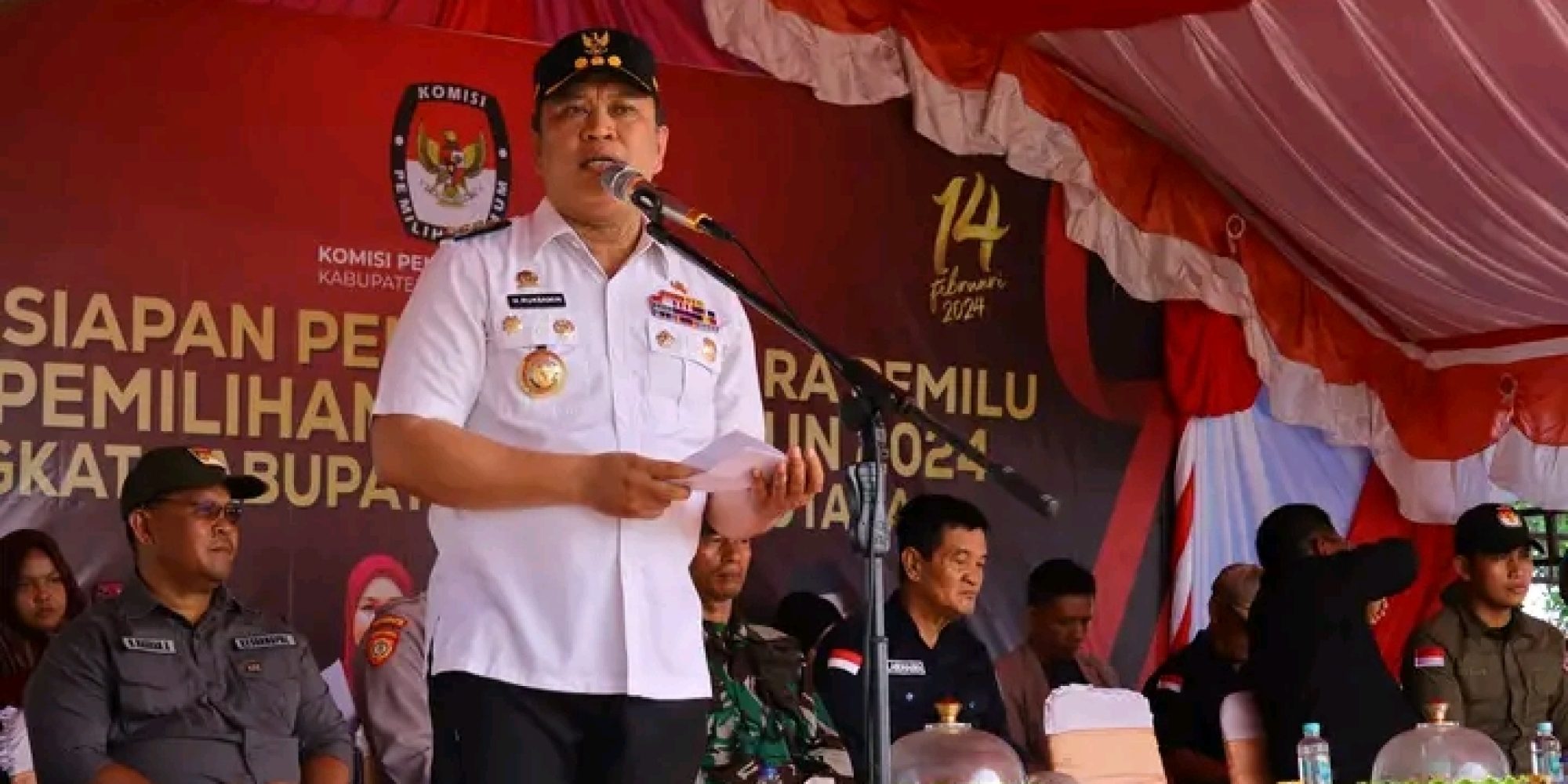 Hadiri Apel Kesiapsiagaan Penyelenggara Pemilu, Bupati Konut Ruksamin : Masyarakat Jangan Bercerai Berai Karena Beda Pilihan