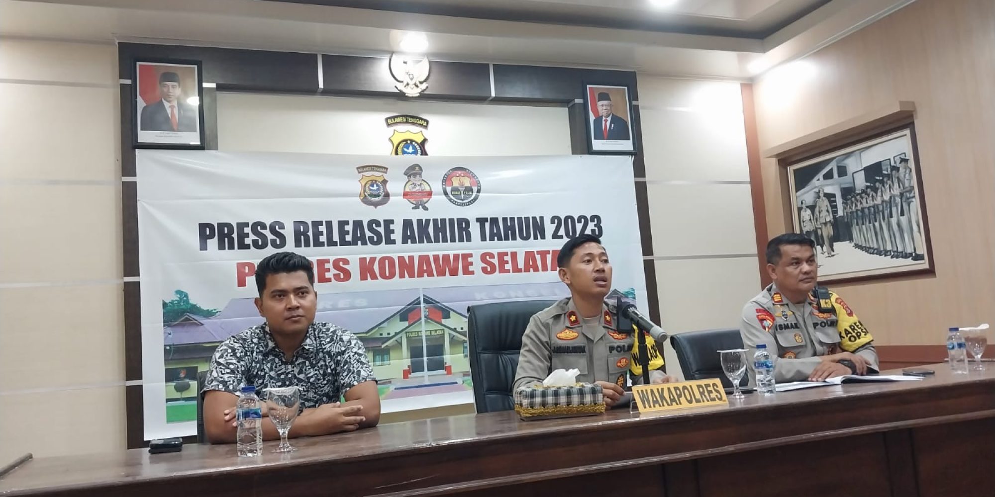 Sepanjang Tahun 2023, Polres Konsel : Kamtibmas Secara Umum Aman Dan Kondusif Serta Terjadi Penurunan Kasus Tindak Pidana