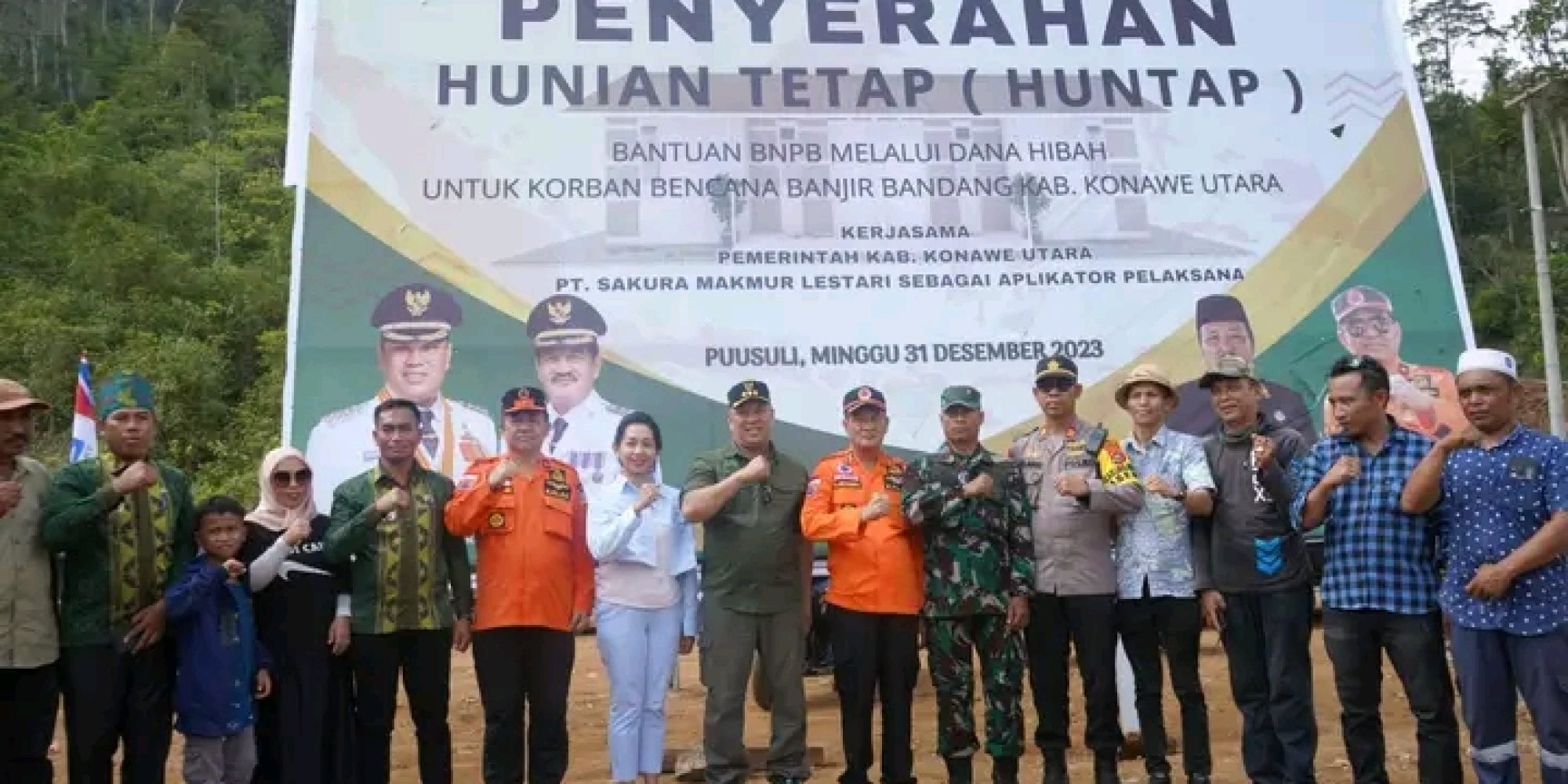 Di Momen HUT Konut Ke -17, Bupati Konawe Utara  Wujudkan Mimpi Korban Banjir  Dengan Resmikan 315 Huntap Siap Huni