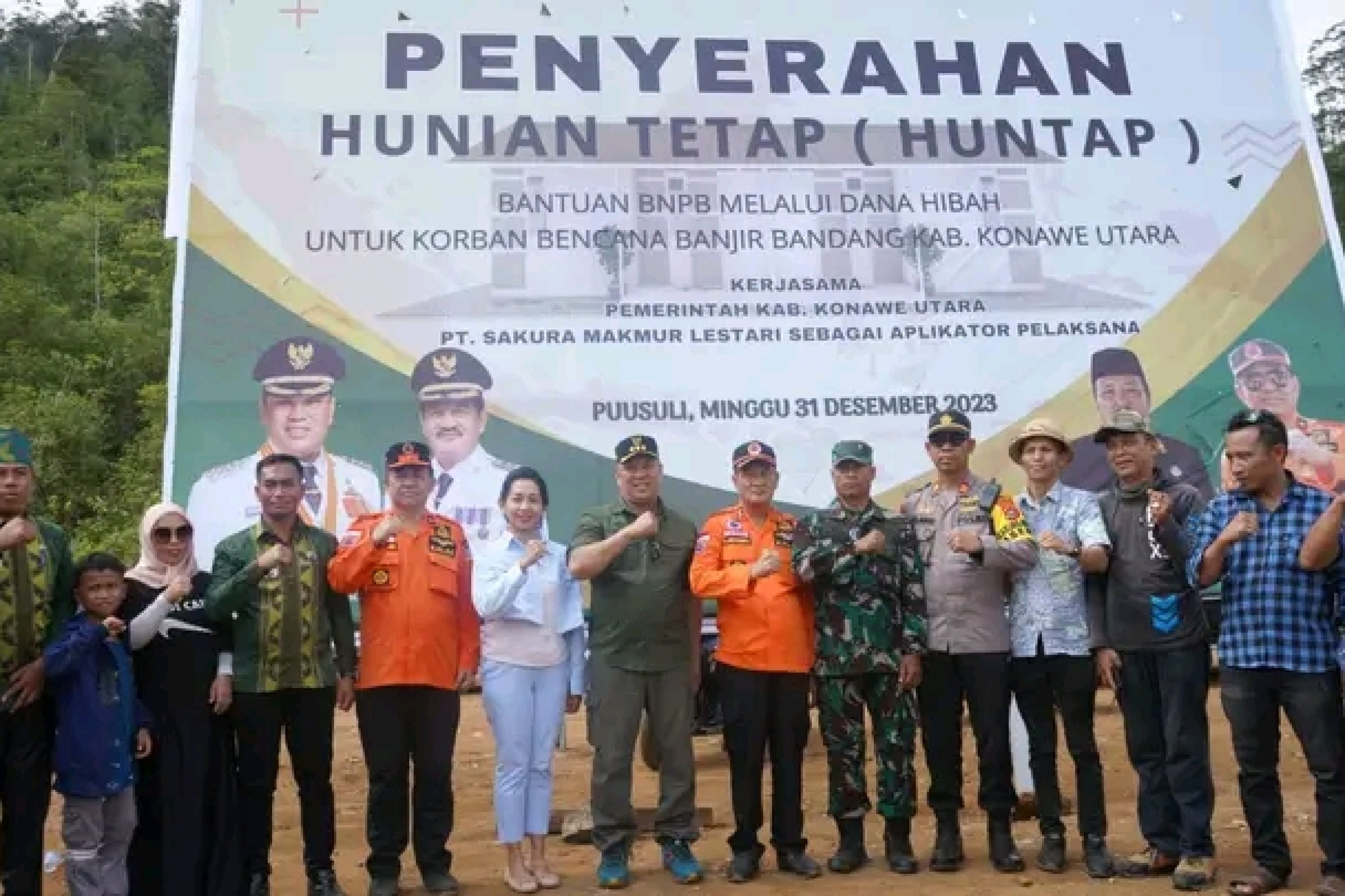 Di Momen HUT Konut Ke -17, Bupati Konawe Utara  Wujudkan Mimpi Korban Banjir  Dengan Resmikan 315 Huntap Siap Huni