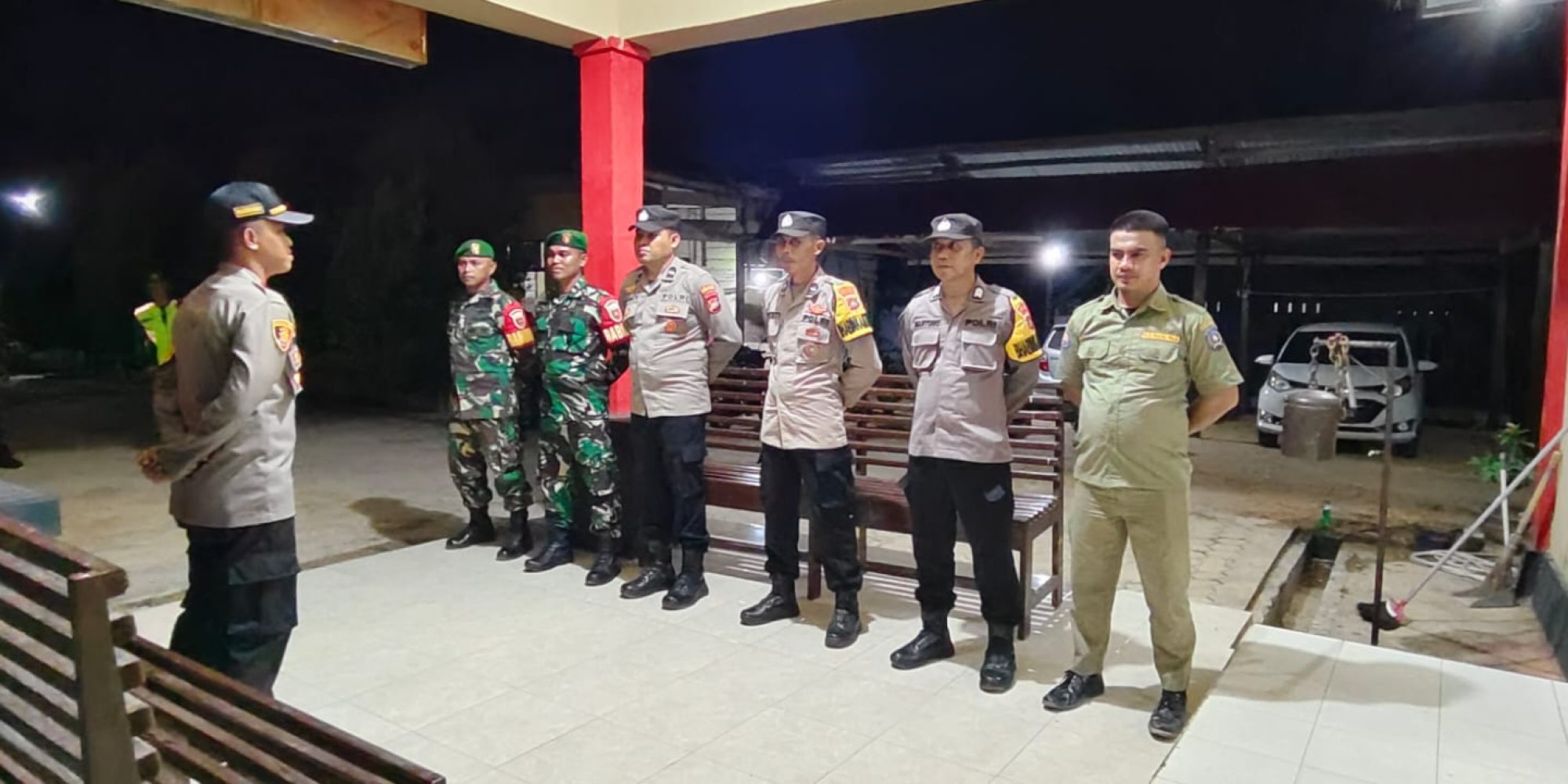 Tingkatkan Keamanan Jelang Pemilu 2024, Polsek Angata Bersama Babinsa Dan Satpol PP Gelar Patroli