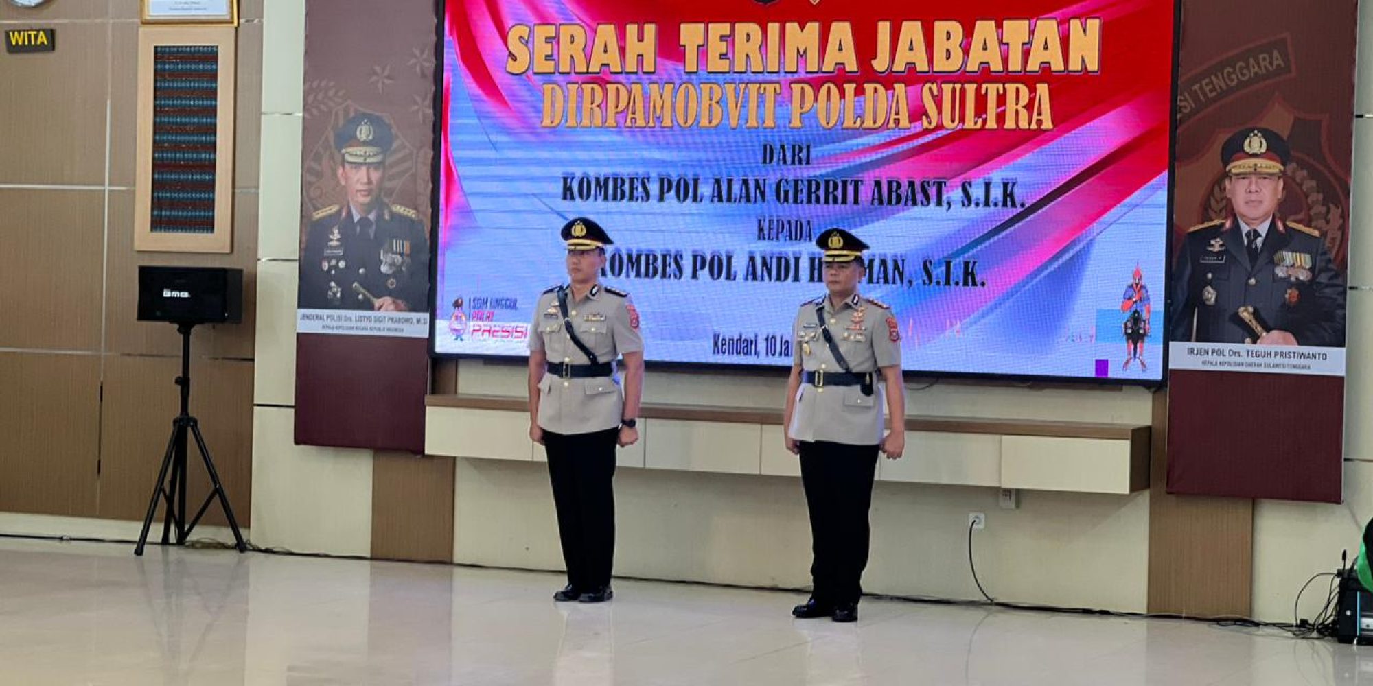 Serah Terima Jabatan Direktur Pengamanan Objek Vital (Dir Pamobvit) Polda Sultra : Kombes Pol Andi Herman Resmi Menjabat