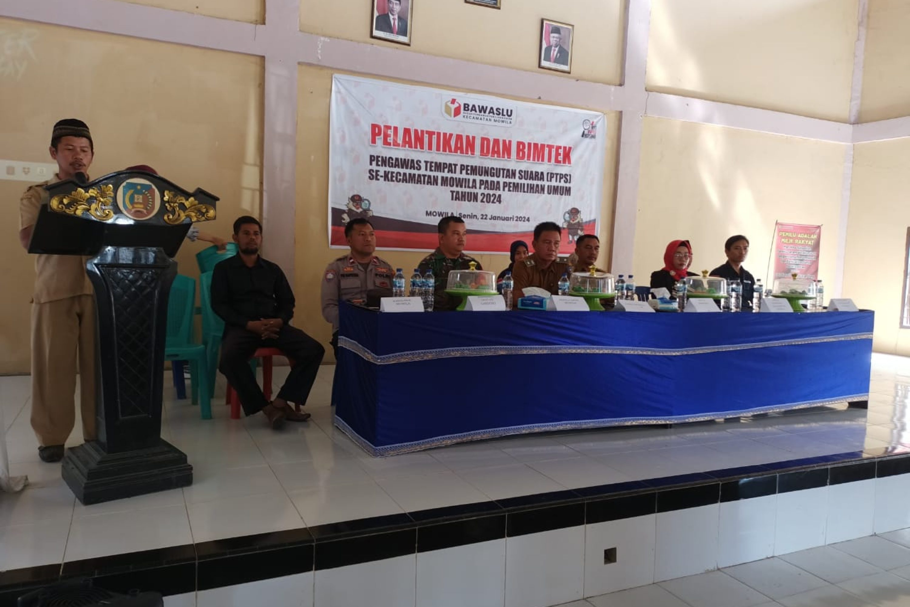 Polsek Mowila Gelar Monitoring Pelantikan Anggota Pengawas Tempat Pemungutan Suara (PTPS) di Pemilu Tahun 2024