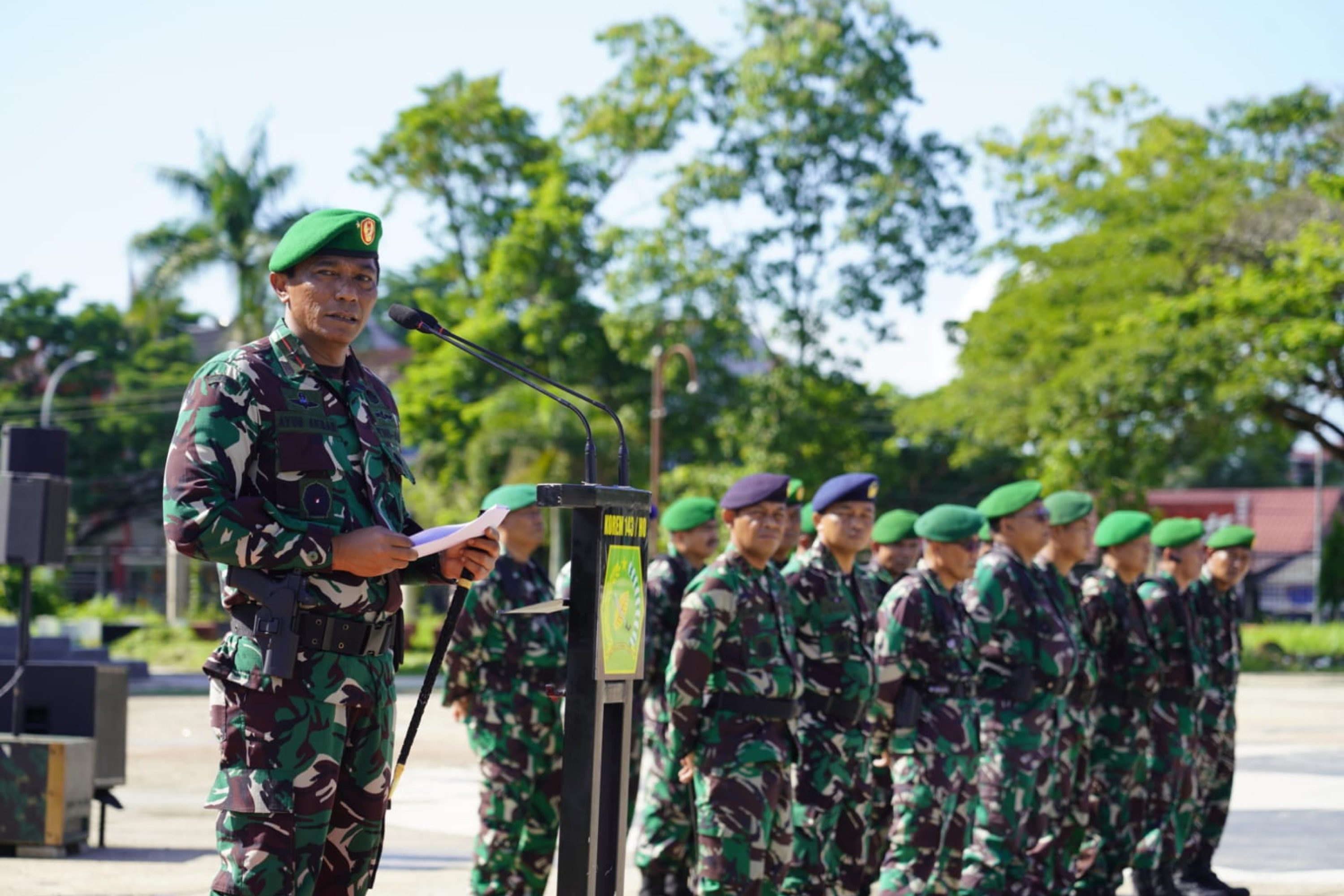 Danrem 143/HO Pimpin Apel Gelar Kesiapan TNI pada PAM Pemilu Tahun 2024 Wilayah Korem 143/HO
