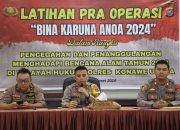 Wakapolres Konut Pimpin Latihan Praoperasi Bina Karuna Anoa 2024
