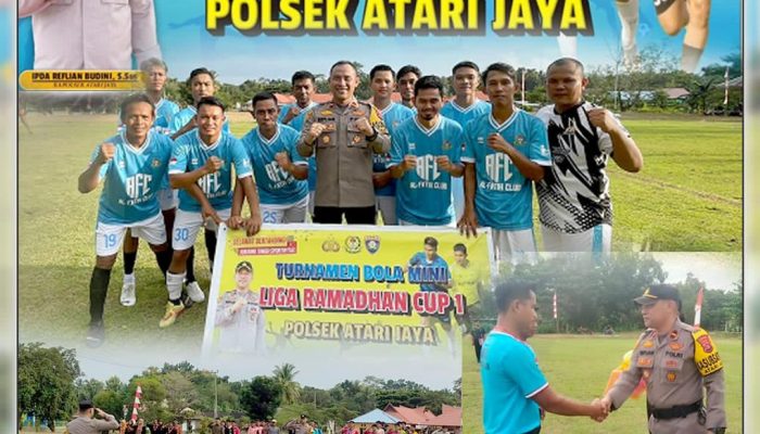 IPDA REFLIAN BUDINI, S.Sos Resmi Buka Turnamen Sepak Bola Mini Liga Ramadhan CUP 1 Polsek Atari Jaya