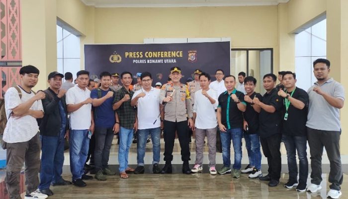 Kapolres Konut AKBP Priyo Utomo Kompak Bekerja Bersama Dan Berkolaborasi Insan Pers