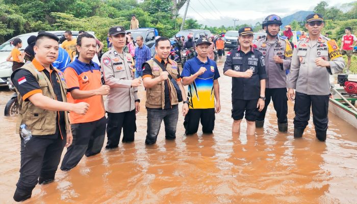 Pemda Konut Bersama Polres, Basarnas Dan F-PRB Lakukan Siaga Bencana Di Lokasi Banjir