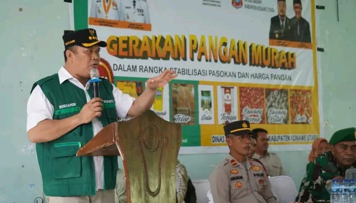 Upaya Menurunkan Inflasi, Bupati Konut Buka Gerakan Pangan Murah Di Tiga Kecamatan