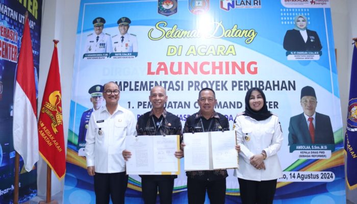 Bupati Surunuddin Resmi Launching Pengoperasian Command Center Dinas Damkar-mat Konsel