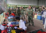 Bhakti Kesehatan Hari ke-2, TNI Sultra Gelar Donor Darah, Bhakti Sosial dan Makan Sehat