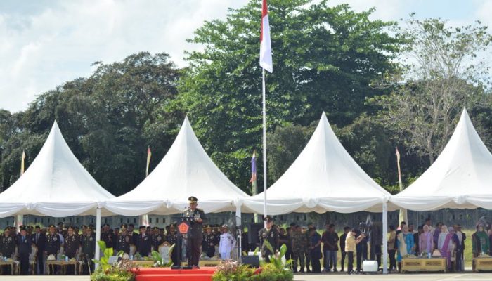Danrem 143/HO/Pimpin Upacara Puncak Peringatan HUT TNI Ke-79 Di Prov.Sultra
