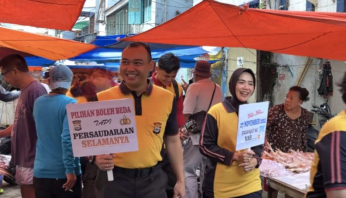 Sukseskan Pilkada Serentak, Kapolres Pelabuhan Makassar Ajak Warga dengan Cara Unik