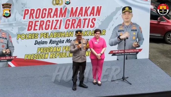 Mendukung Program Asta Cita Presiden RI, Polres Pelabuhan Makassar menggelar Makan Bergizi Gratis