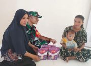 Peduli Stunting, Satgas TMMD 123 Kodim 1416/Muna Bagikan Susu Dan Suplemen