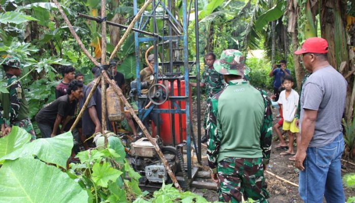 Satgas TMMD 123 Kodim 1416/Muna Penuhi Kebutuhan Masyarakat Dengan Membuat Sumur Bor