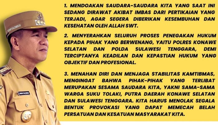 Pasca-Konflik di Angata, Bupati Konsel Imbau Masyarakat Jaga Ketenangan Dan Kamtibmas