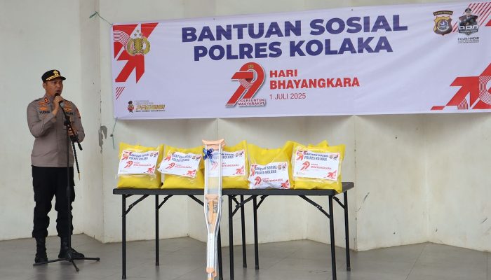 Peringatan HUT Bhayangkara Ke-79, Polres Kolaka Warnai Bakti Sosial