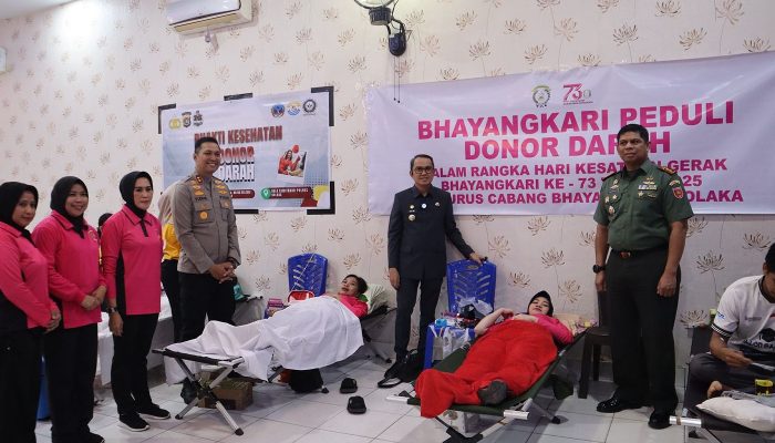 Sidokkes Polres Kolaka Gelar Bakti Kesehatan Donor Darah