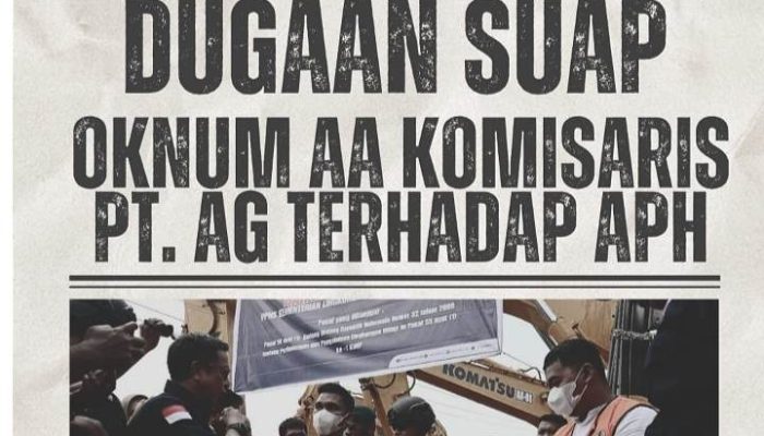 Komisaris PT. AG Kebal Hukum, Kejati Dan Gakkum Sultra Diduga Main Mata Bersama Tersangka